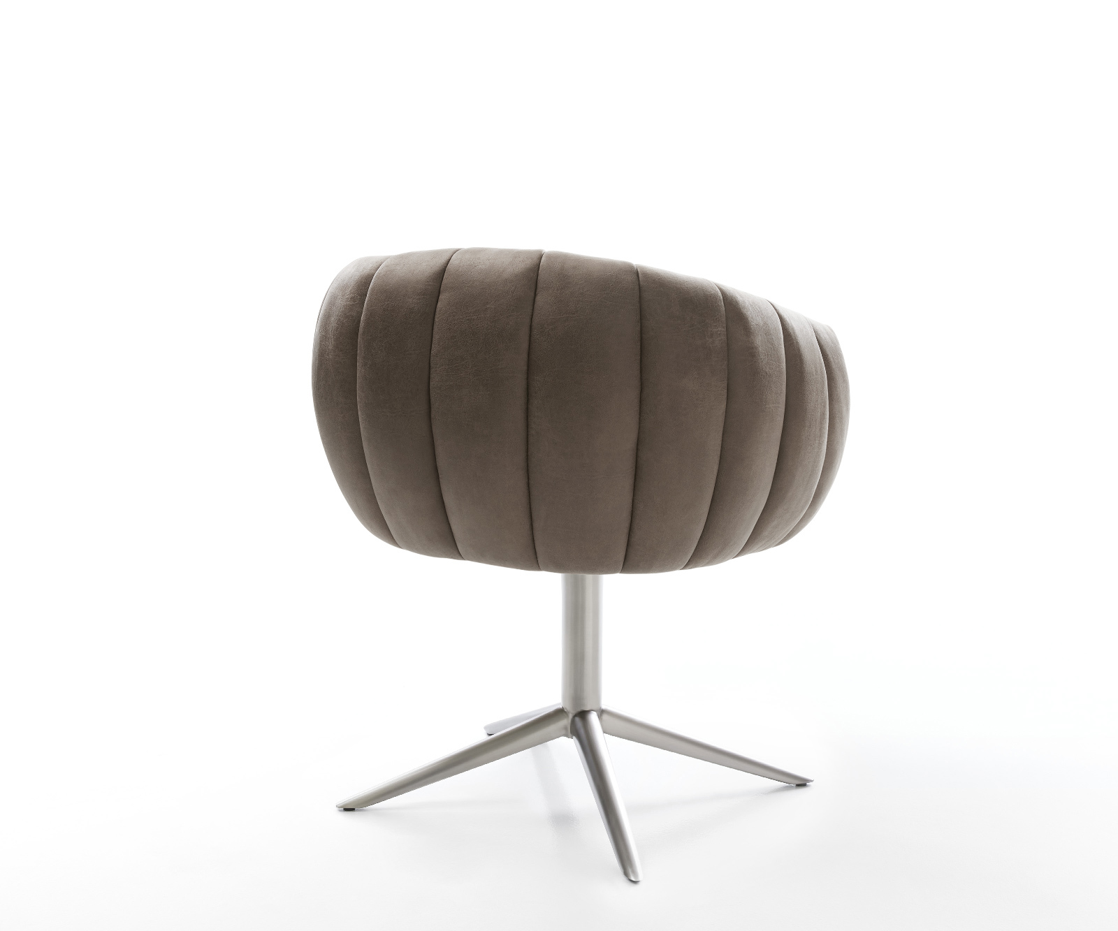 Jídelní židle Jada-Flex mikrovlákno taupe vintage křížová podnož nerezová ocel 360° otočný houpací funkce taštičkové pružiny - Obrázek 5