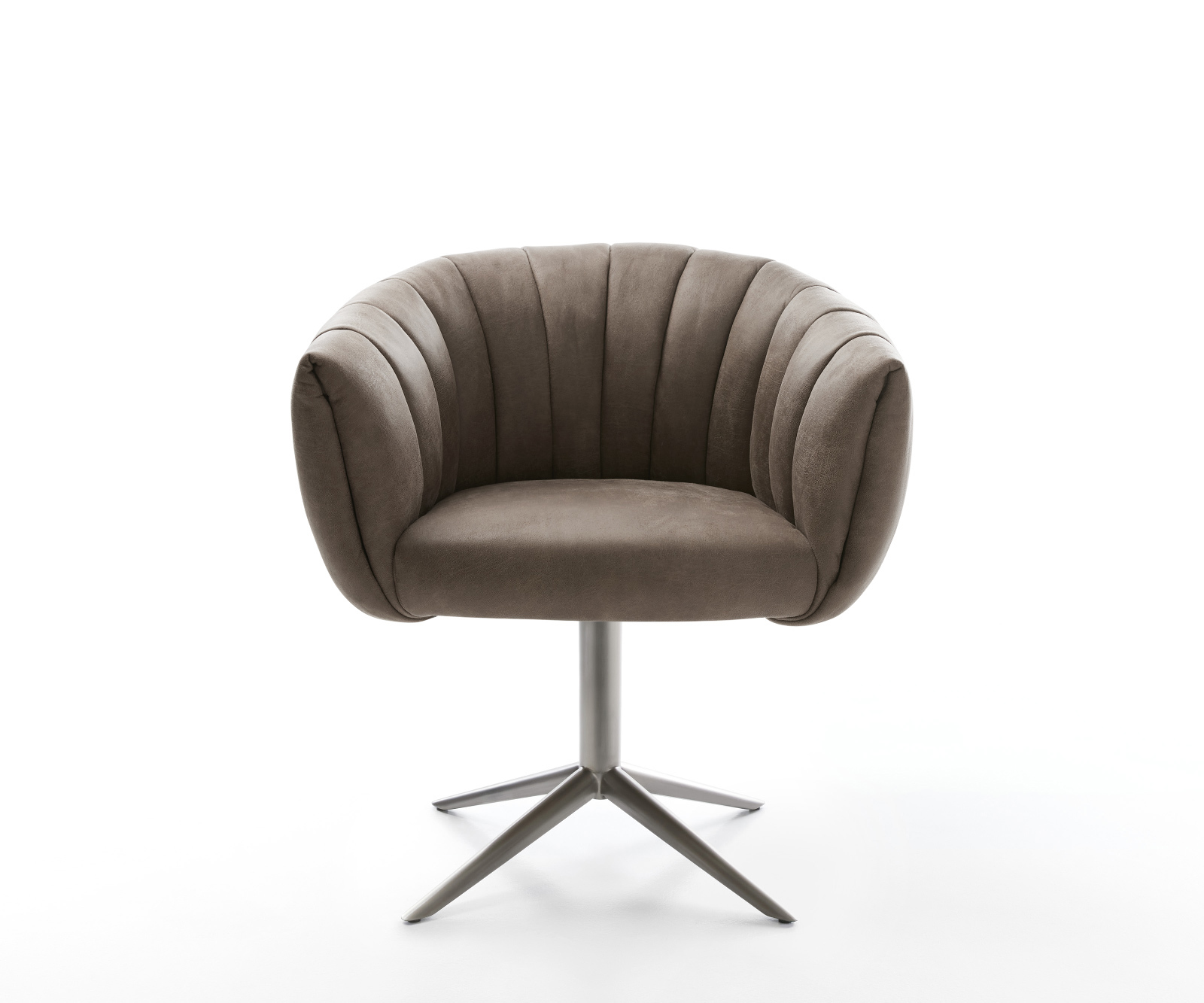 Jídelní židle Jada-Flex mikrovlákno taupe vintage křížová podnož grafit 360° otočný houpací funkce taštičkové pružiny - Obrázek 2