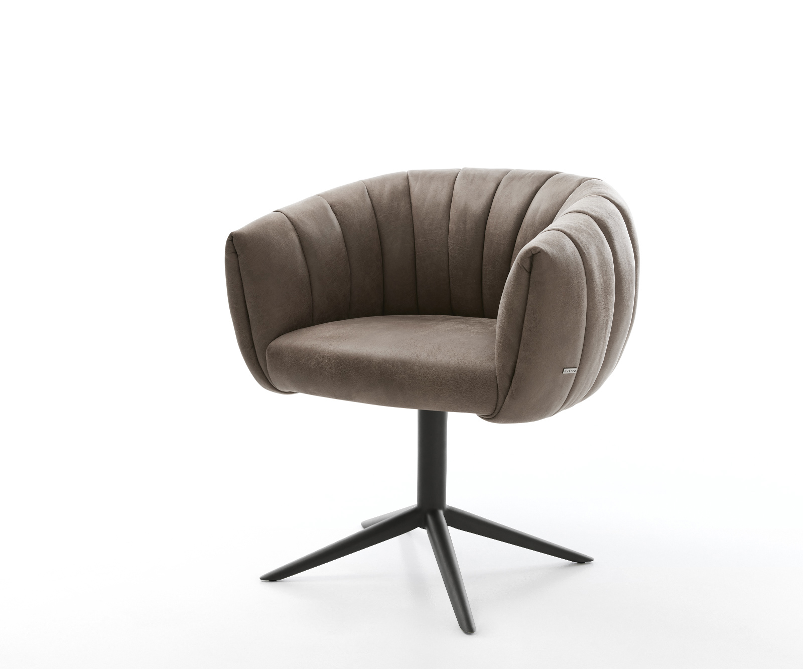 Jídelní židle Jada-Flex mikrovlákno taupe vintage černá křížová podnož otočný o 360° houpací funkce taštičkové pružiny