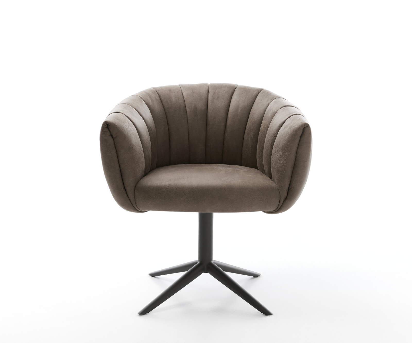 Jídelní židle Jada-Flex mikrovlákno taupe vintage černá křížová podnož otočný o 360° houpací funkce taštičkové pružiny - Obrázek 2