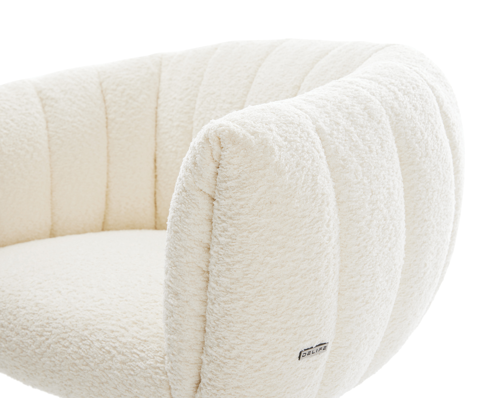 Jídelní židle Jada-Flex bouclé bílá křížová podnož černá 360° otočná houpací funkce taštičkové pružiny - Obrázek 4