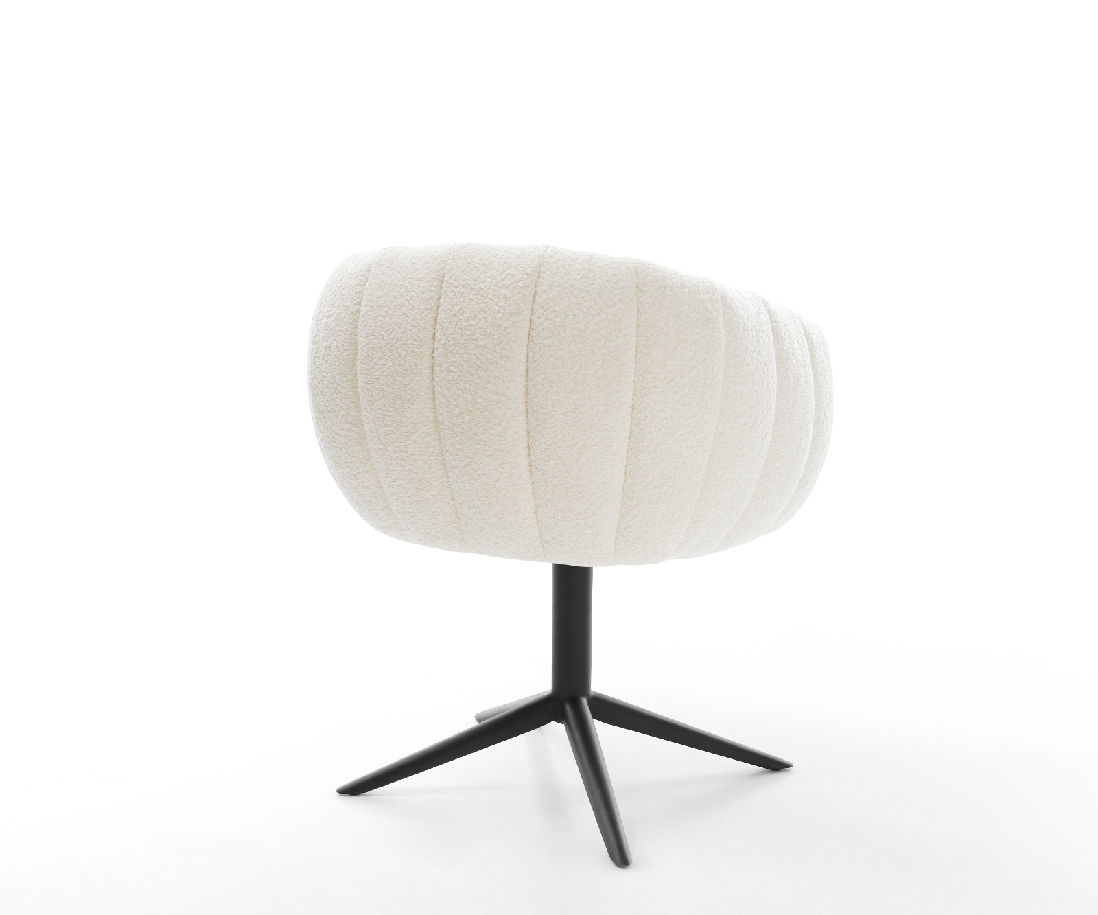 Jídelní židle Jada-Flex bouclé bílá křížová podnož černá 360° otočná houpací funkce taštičkové pružiny - Obrázek 5