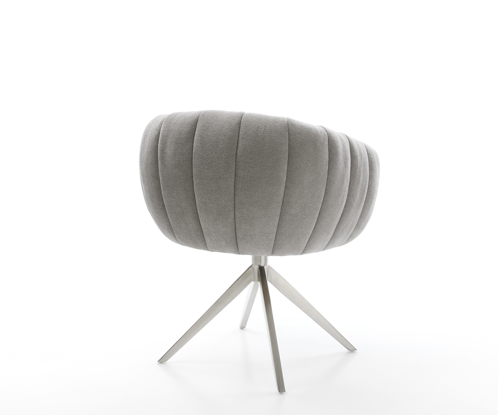 Jídelní židle Jada-Flex strukturovaná látka Měkký šedá křížová podnož široká nerezová ocel 360° otočný houpací funkce taštičkové pružiny - Obrázek 5