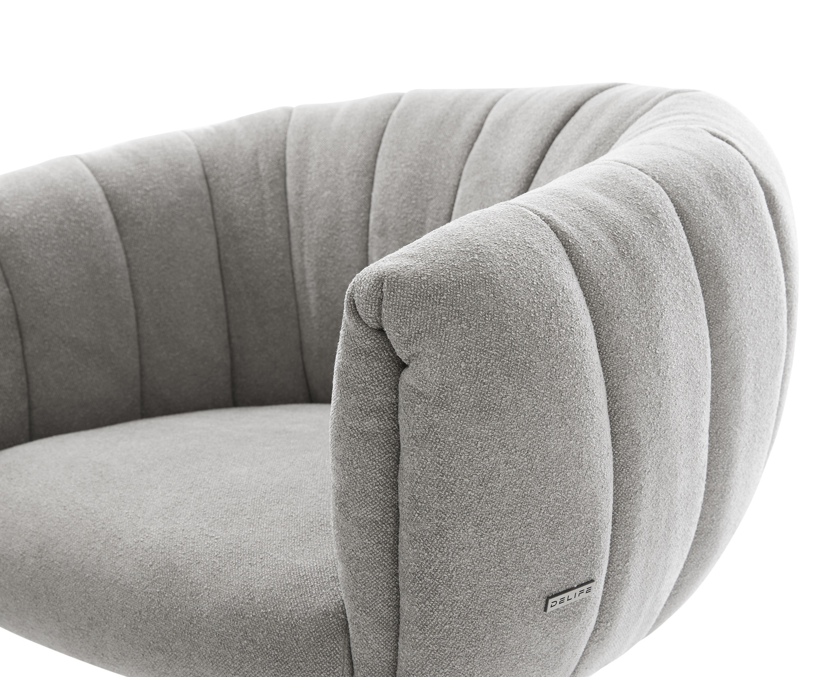 Jídelní židle Jada-Flex látka Měkký šedá křížová podnož široká černá 360° otočná houpací funkce taštičkové pružiny - Obrázek 4