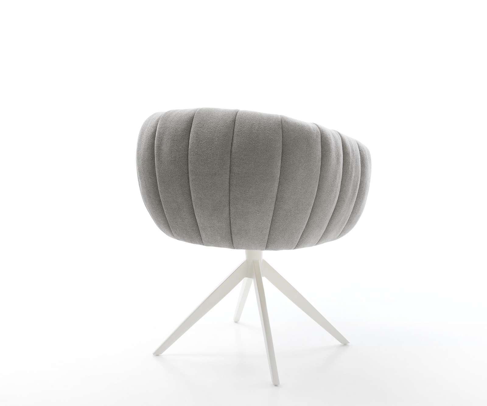 Jídelní židle Jada-Flex strukturovaná látka měkká šedá křížová podnož široká bílá 360° otočná houpací funkce taštičkové pružiny - Obrázek 5