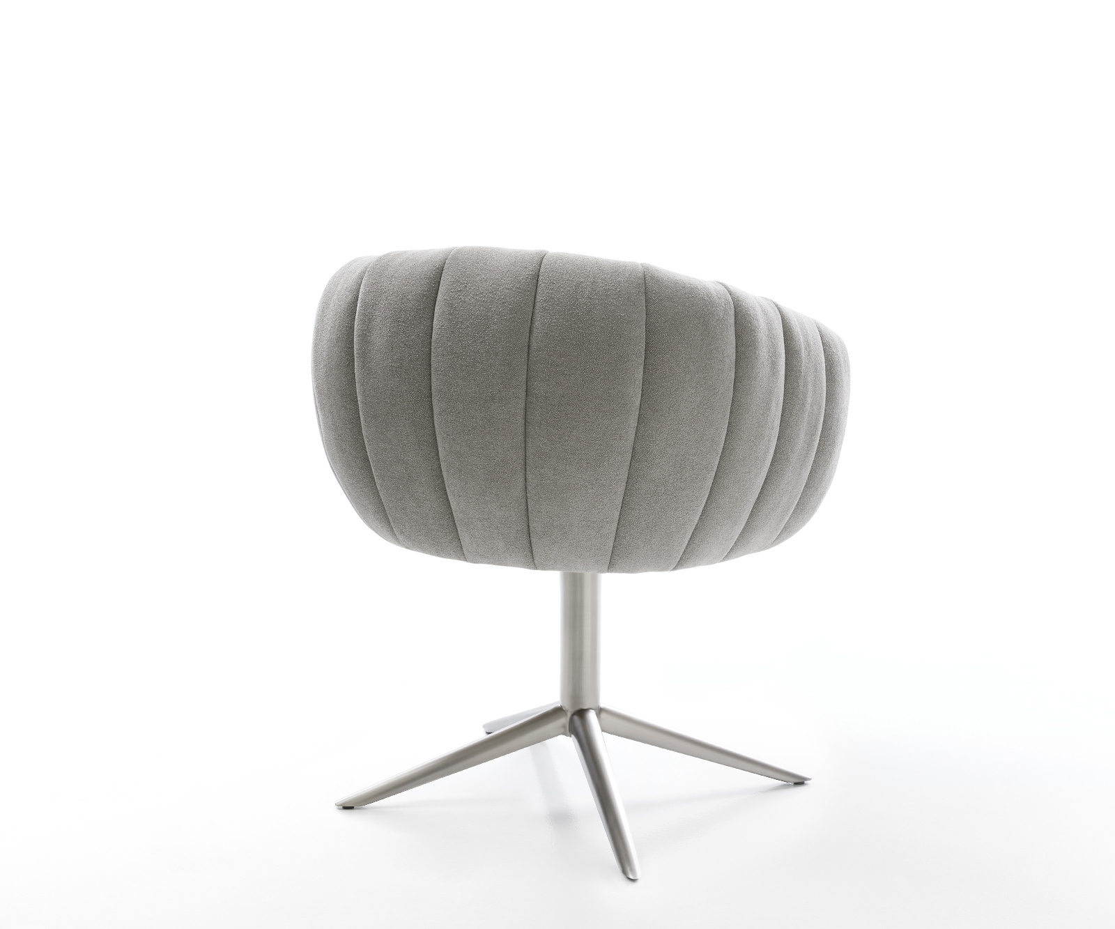 Jídelní židle Jada-Flex strukturovaná látka Měkký šedá křížová podnož nerezová ocel 360° otočný houpací funkce taštičkové pružiny - Obrázek 5