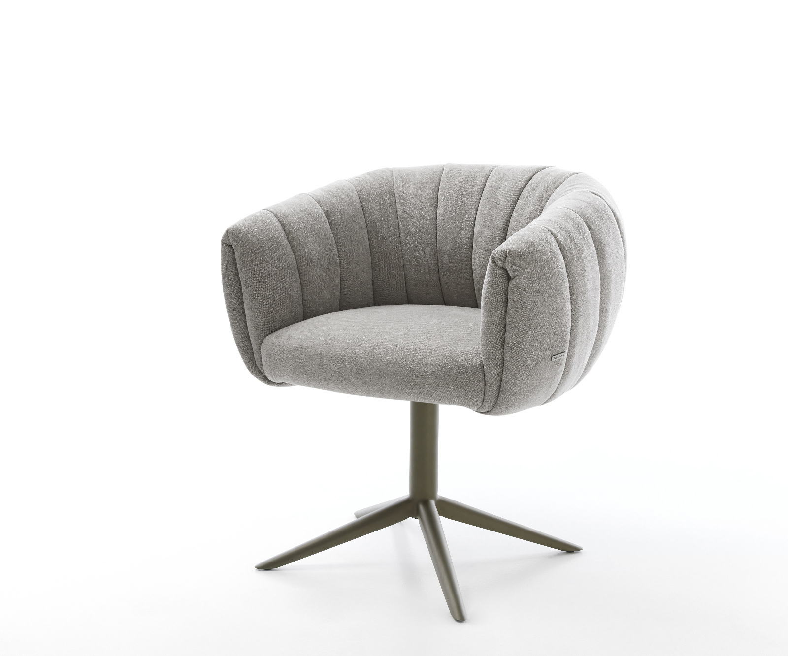 Jídelní židle Jada-Flex strukturovaná látka Měkký šedá křížová podnož Titanová barva 360° otočný houpací funkce taštičkové pružiny