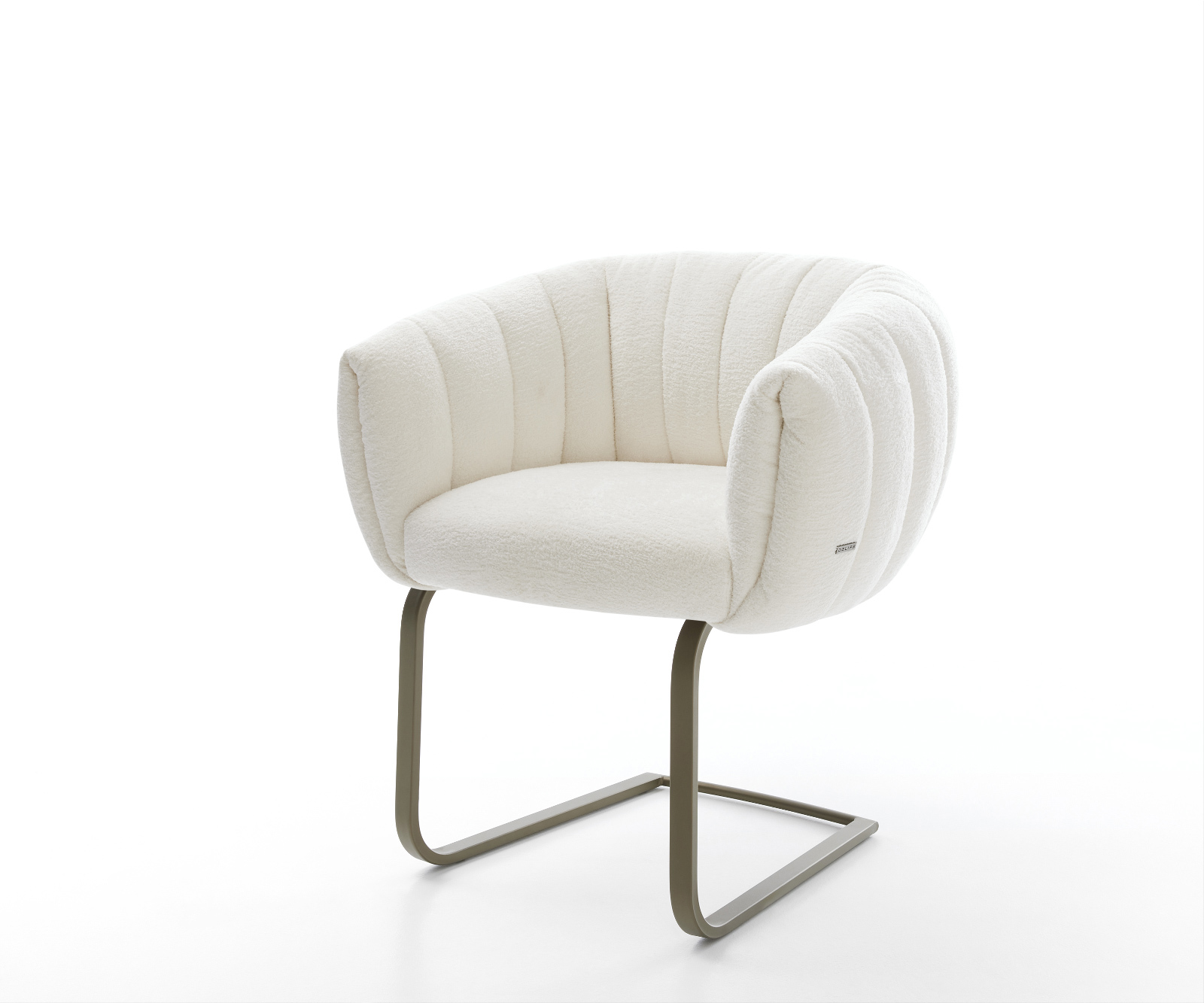 Jídelní židle Jada-Flex bouclé měkký béžová jídelní židle plochá titanová barva taštičkové pružiny