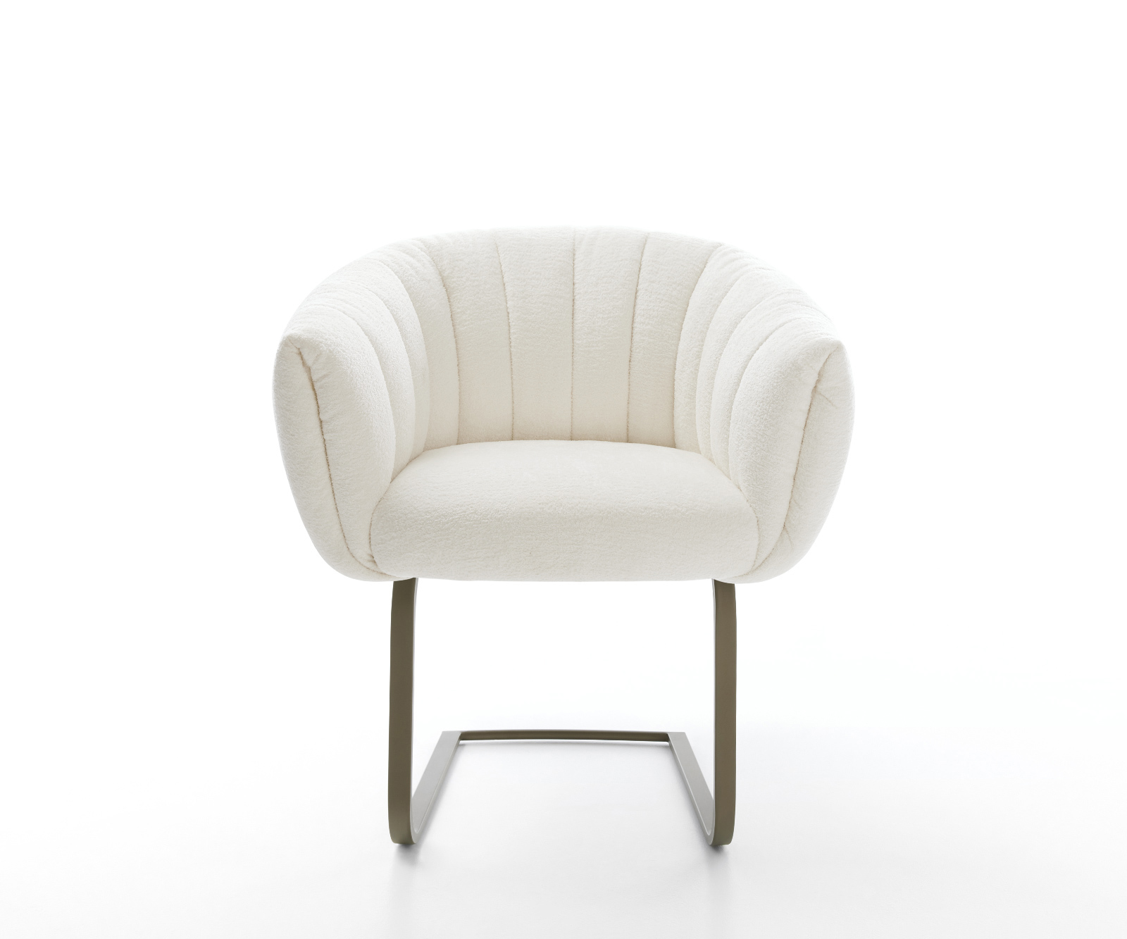 Jídelní židle Jada-Flex bouclé měkký béžová jídelní židle plochá titanová barva taštičkové pružiny - Obrázek 2