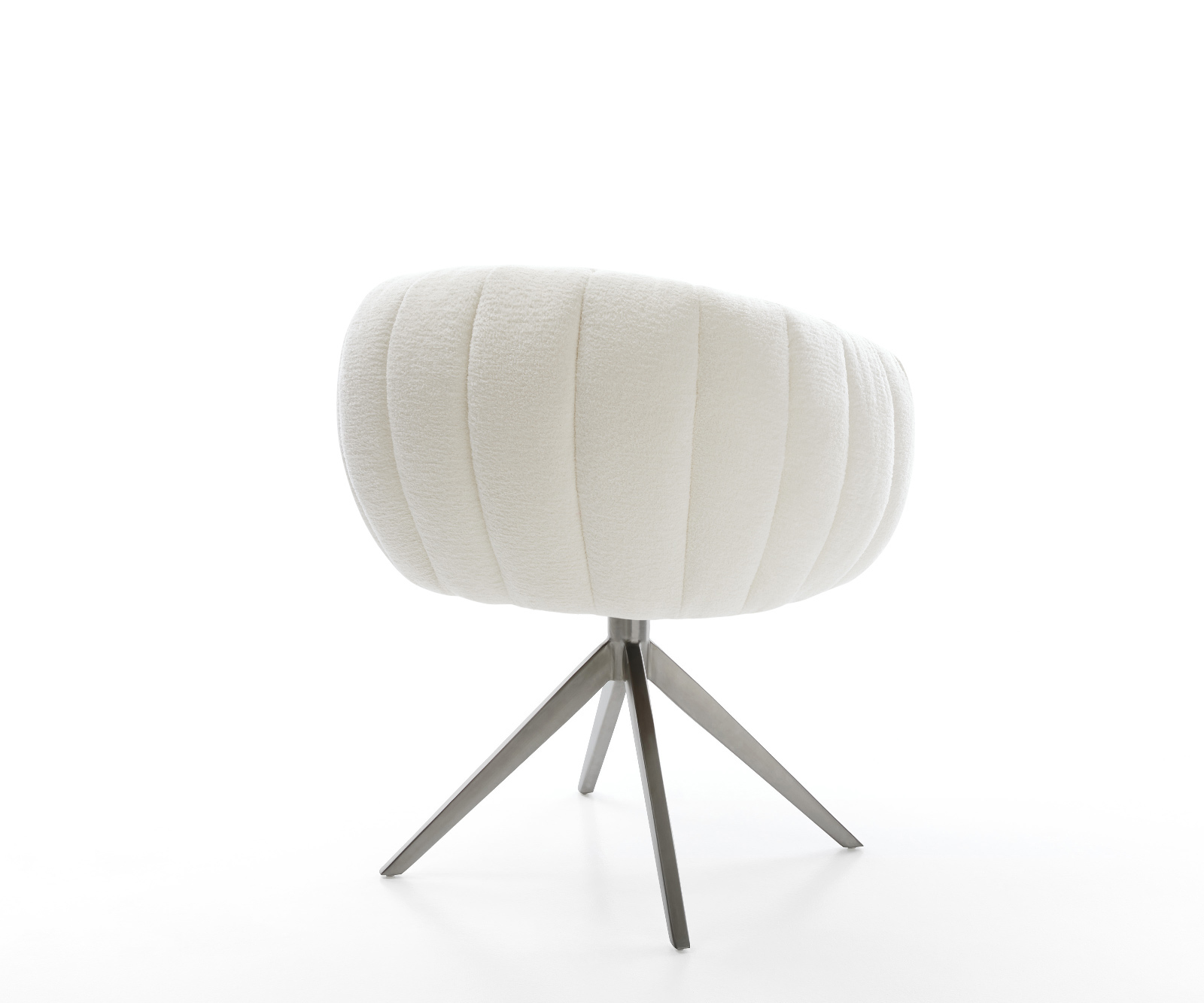 Jídelní židle Jada-Flex bouclé měkký béžová křížová podnož široká grafitová 360° otočná houpací funkce taštičkové pružiny - Obrázek 5