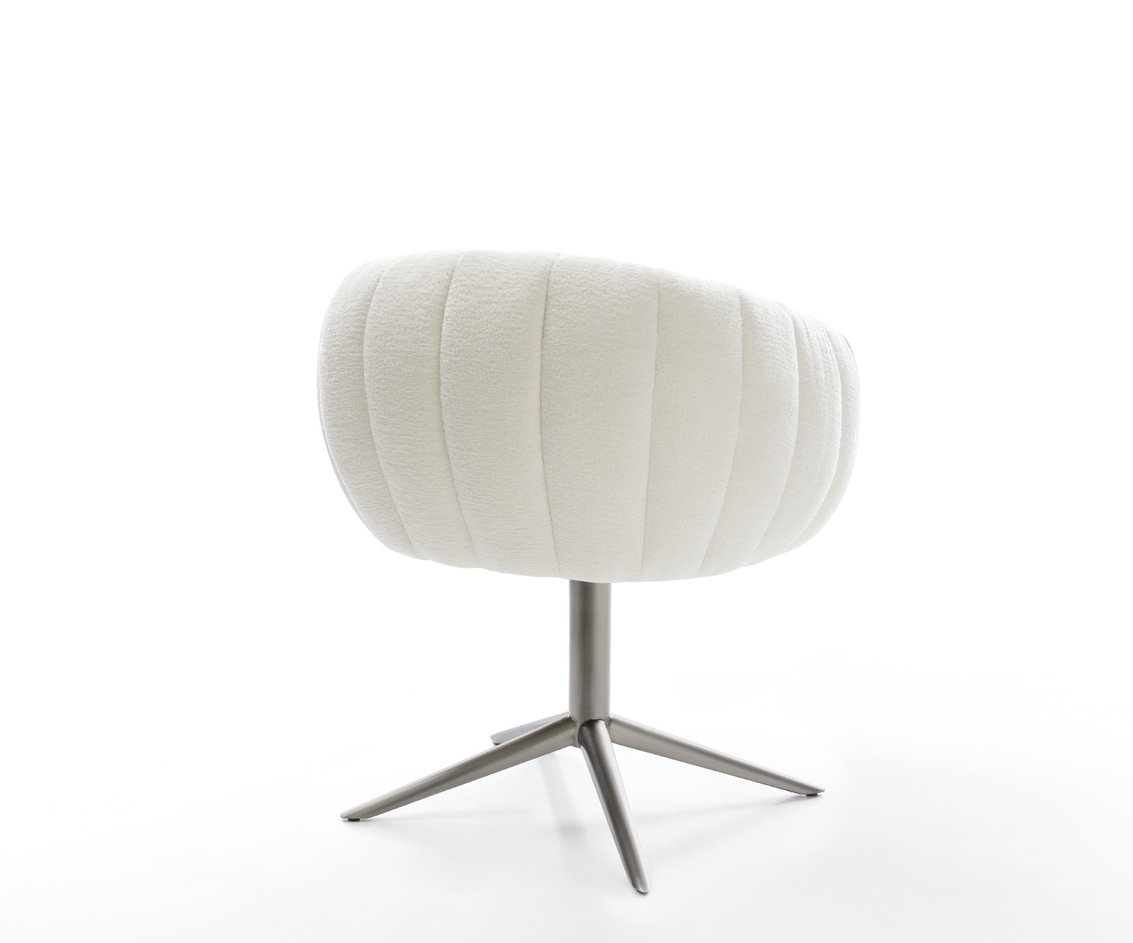 Jídelní židle Jada-Flex bouclé měkký béžová podnož grafit 360° otočný houpací funkce taštičkové pružiny - Obrázek 5