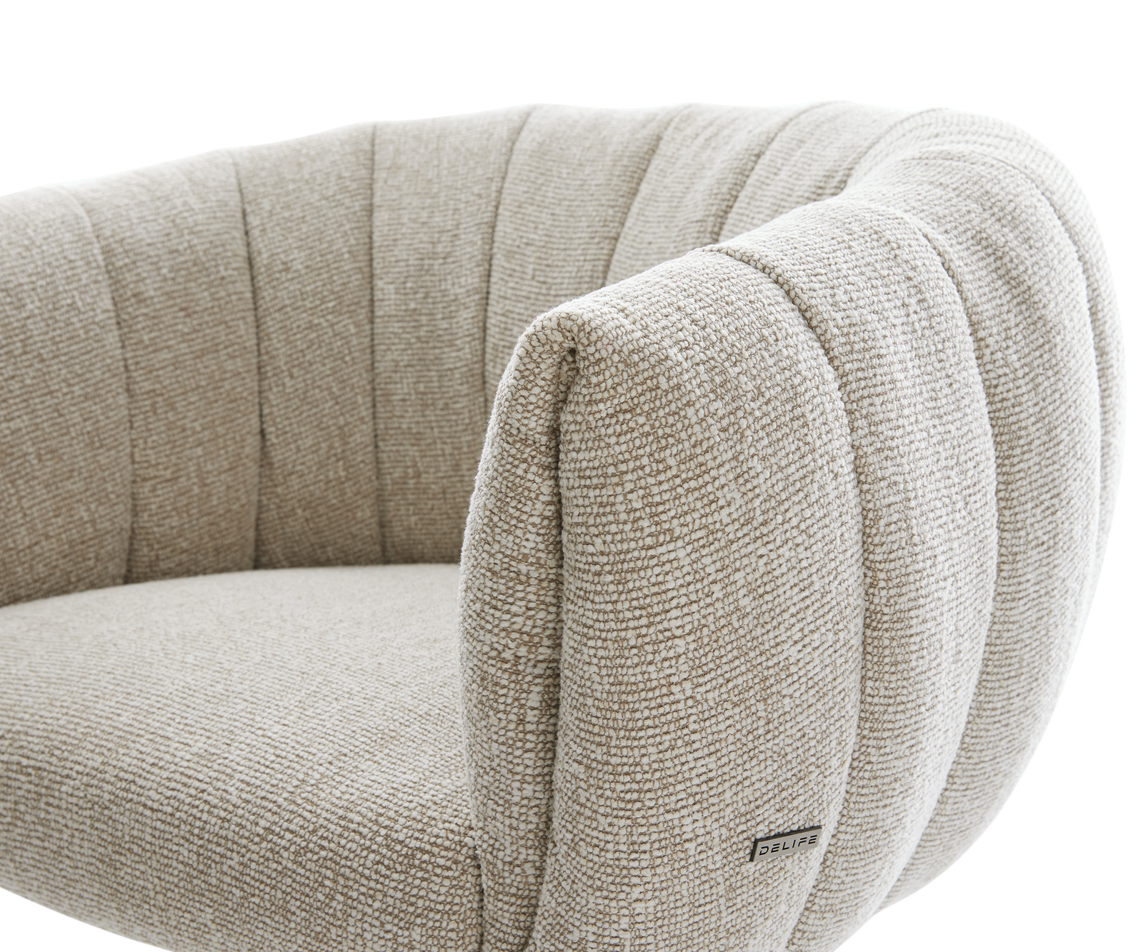 Jídelní židle Jada-Flex tkanina Měkký béžová křížová podnož široká nerezová ocel 360° otočný houpací funkce taštičkové pružiny - Obrázek 4