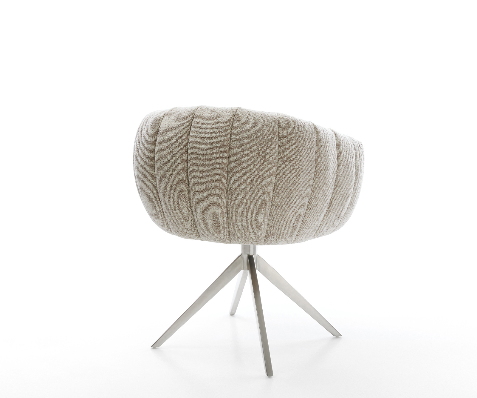 Jídelní židle Jada-Flex tkanina Měkký béžová křížová podnož široká nerezová ocel 360° otočný houpací funkce taštičkové pružiny - Obrázek 5