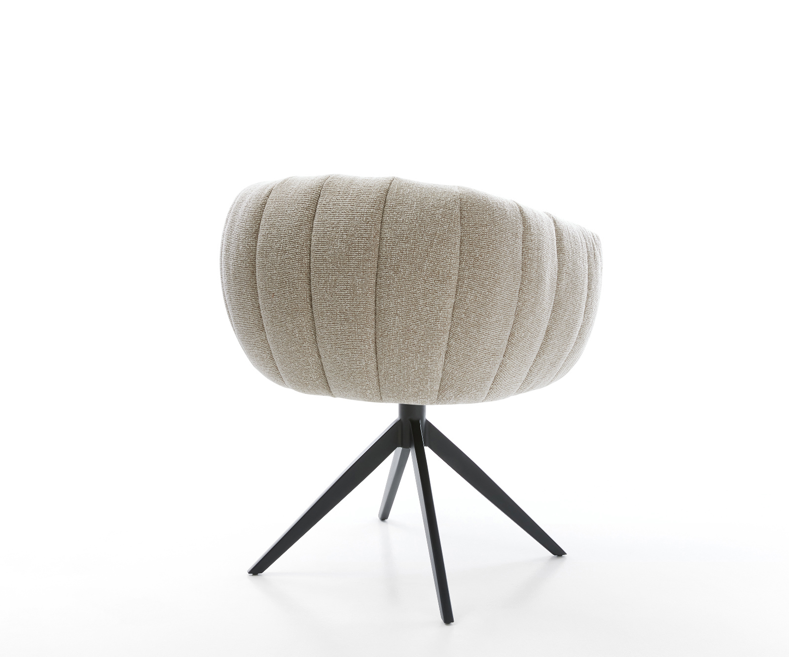 Jídelní židle Jada-Flex látka Měkký béžová křížová podnož široká černá 360° otočný houpací funkce taštičkové pružiny - Obrázek 5