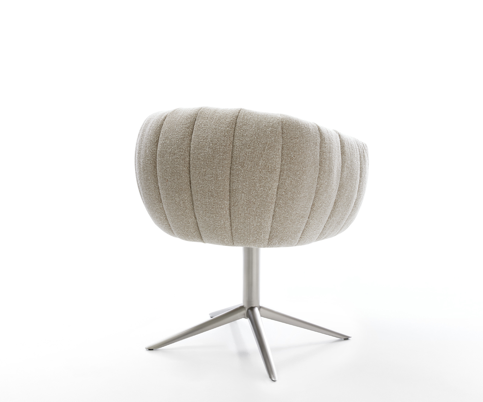 Jídelní židle Jada-Flex látka Měkký béžová křížová podnož nerezová ocel 360° otočný houpací funkce taštičkové pružiny - Obrázek 5