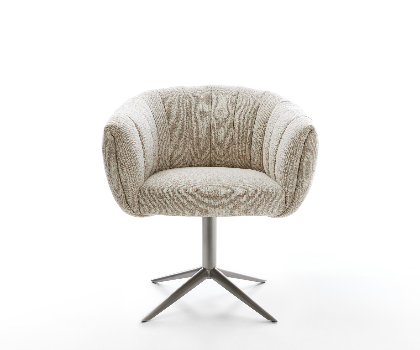 Jídelní židle Jada-Flex tkanina měkký béžová křížová podnož grafit 360° otočný houpací funkce taštičkové pružiny - Obrázek 2