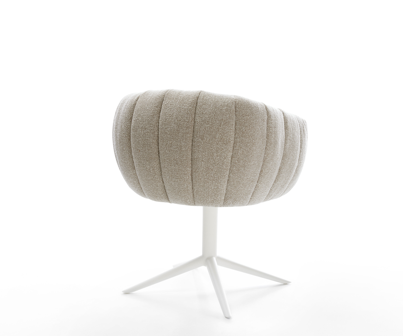 Jídelní židle Jada-Flex tkanina měkký béžová křížová podnož bílá 360° otočný houpací funkce taštičkové pružiny - Obrázek 5