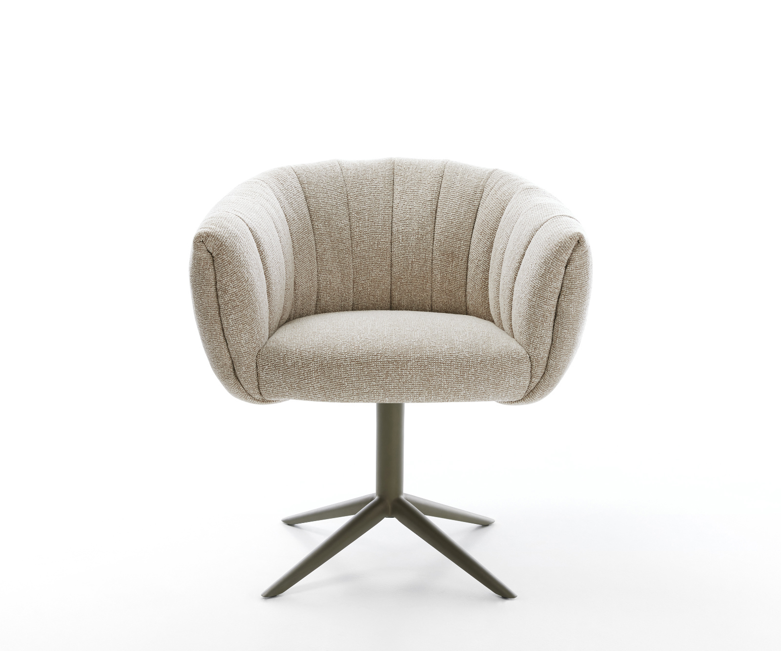 Jídelní židle Jada-Flex látka Měkký béžová křížová podnož Titanová barva 360° otočný houpací funkce taštičkové pružiny - Obrázek 2