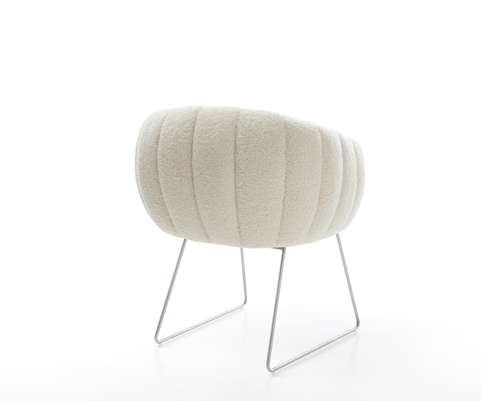 Jídelní židle Jada-Flex plyšová látka béžová tenká podnož nerezová ocel taštičkové pružiny - Obrázek 5