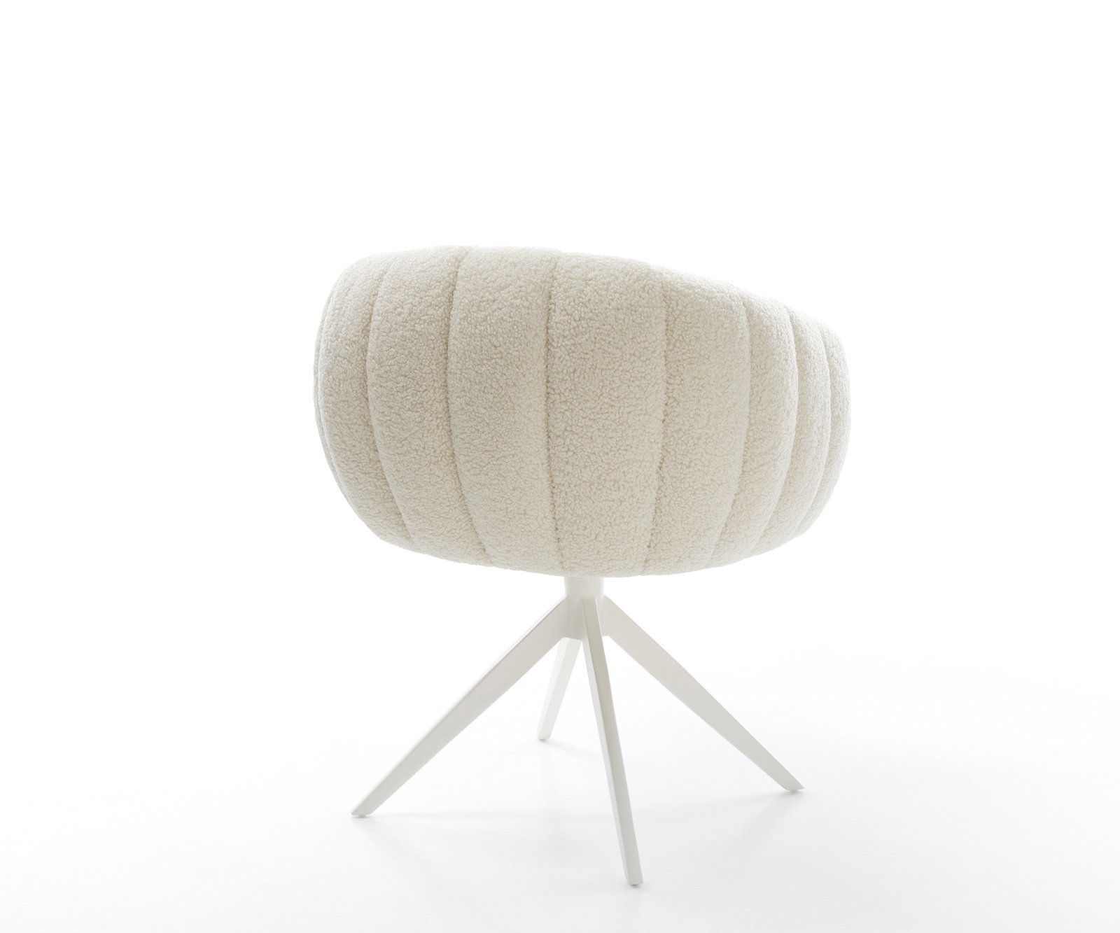 Jídelní židle Jada-Flex plyšová látka béžová křížová podnož široká bílá 360° otočná houpací funkce taštičkové pružiny - Obrázek 5