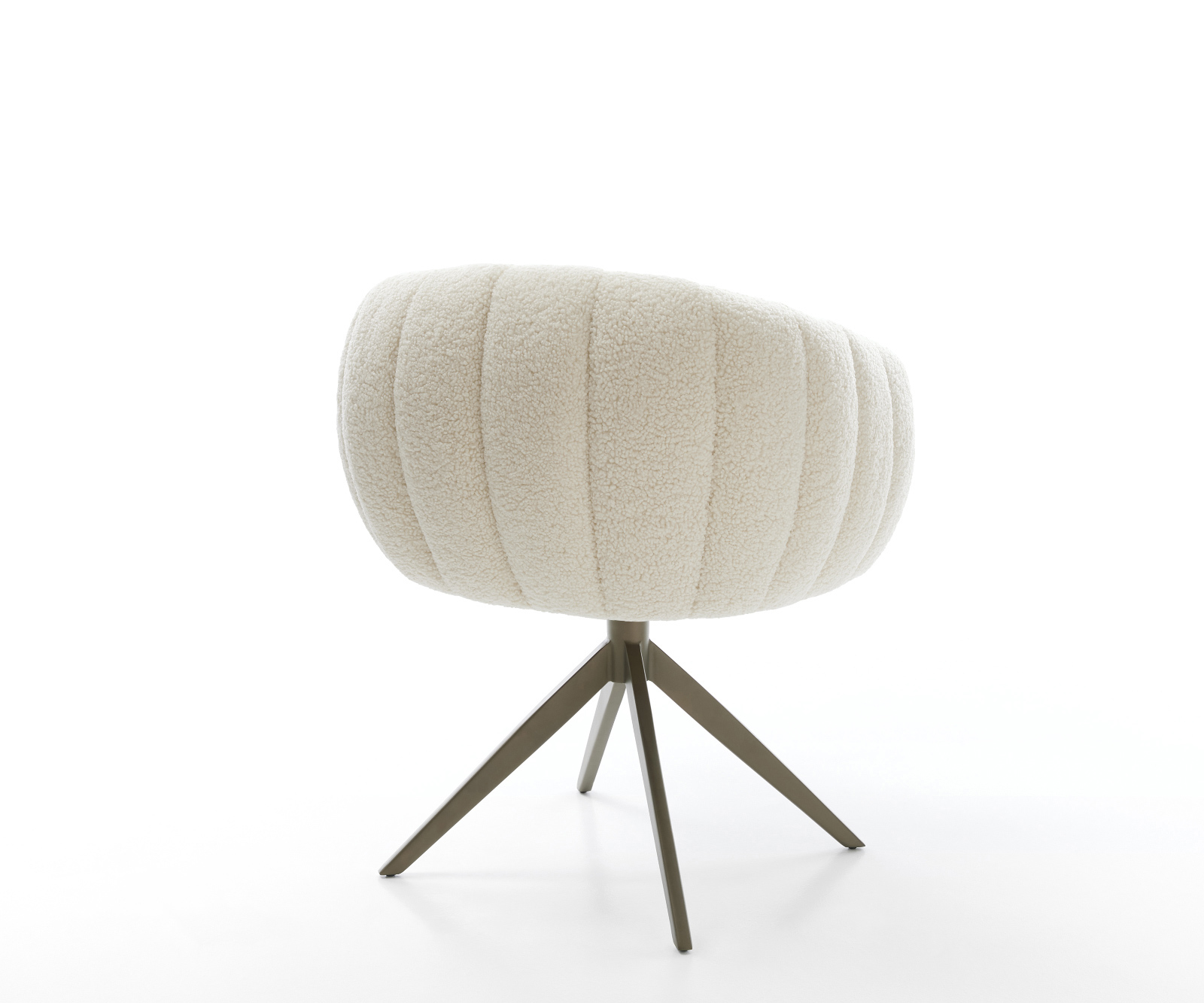 Jídelní židle Jada-Flex plyšová látka béžová křížová podnož široká titanová barva 360° otočný houpací funkce taštičkové pružiny - Obrázek 5