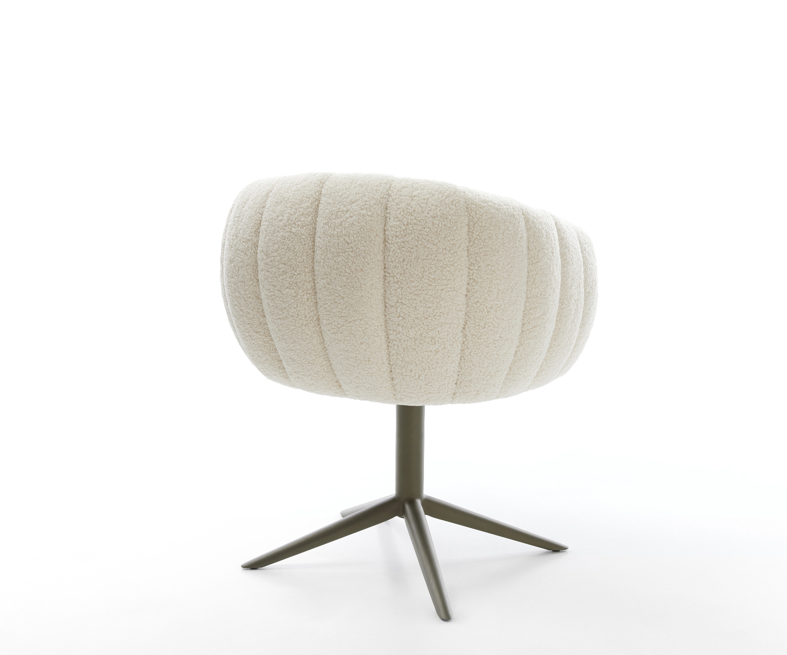 Jídelní židle Jada-Flex plyšová látka béžová podnož kříž titanová barva 360° otočný houpací funkce taštičkové pružiny - Obrázek 5