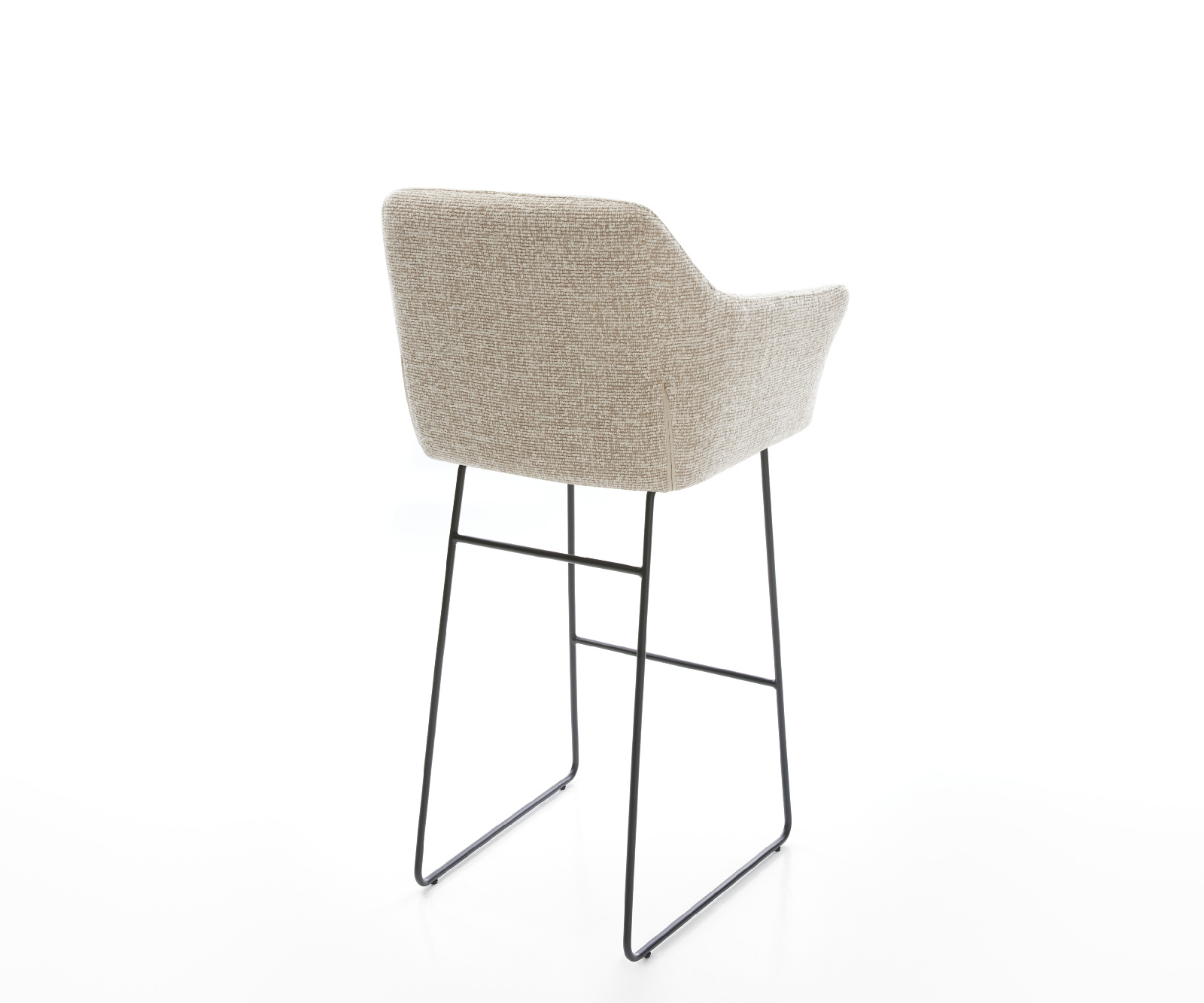 Barová židle Yulo-Flex látka Měkký béžová tenká podnož kov černá - Obrázek 5