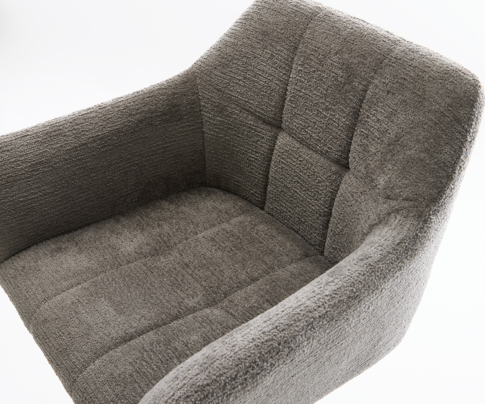 Barová židle Yulo-Flex bouclé měkký tmavě béžová tenká podnož nerezová ocel stříbrná - Obrázek 4