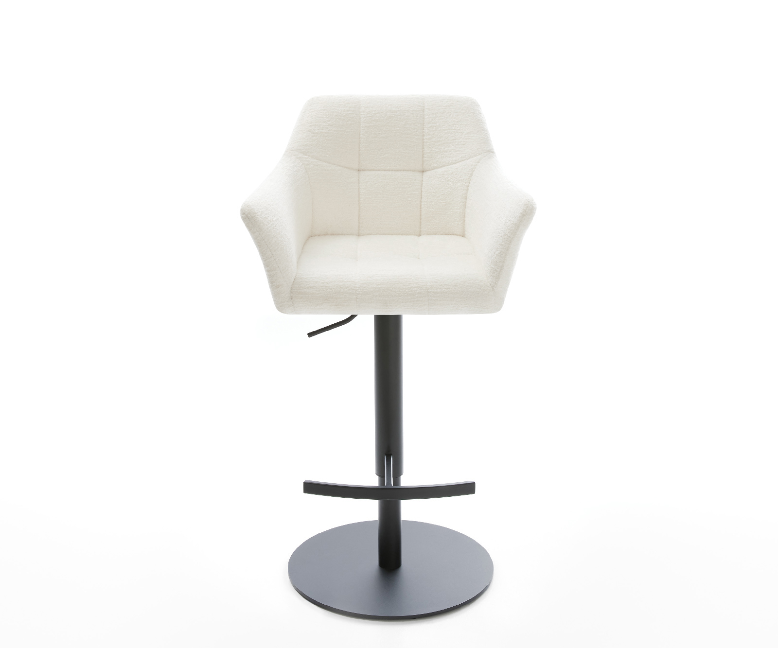 Barová židle Yulo-Flex bouclé měkký béžová otočná podnož výškově nastavitelná kov černá - Obrázek 2