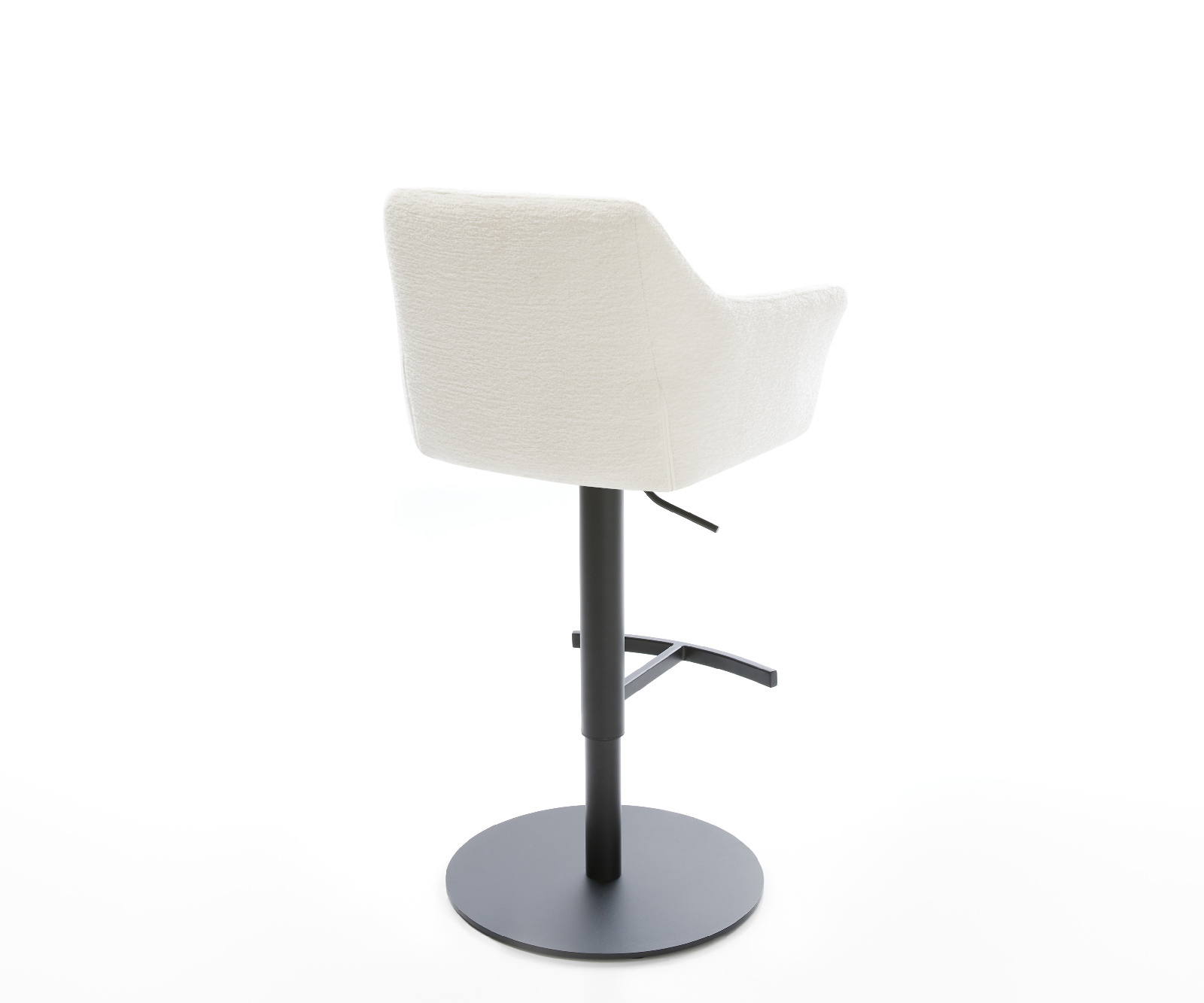 Barová židle Yulo-Flex bouclé měkký béžová otočná podnož výškově nastavitelná kov černá - Obrázek 5