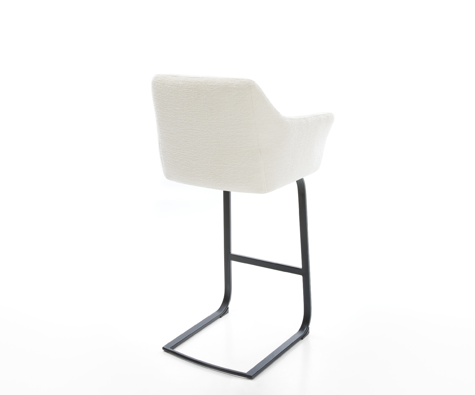 Barová židle Yulo-Flex bouclé měkký béžová jídelní židle plochá kov černá - Obrázek 5