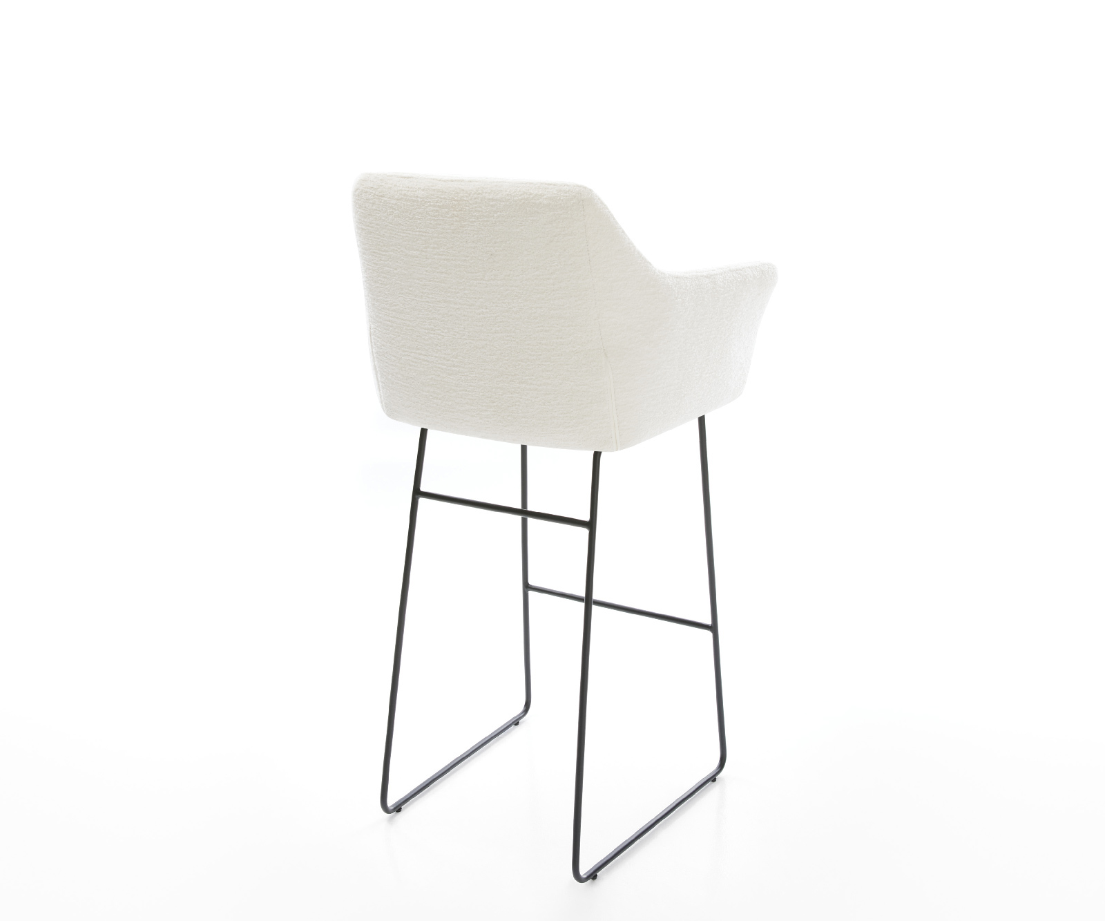 Barová židle Yulo-Flex bouclé měkký béžová tenká podnož kov černá - Obrázek 5