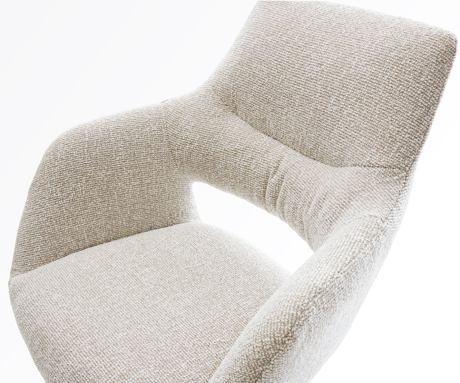 Barová židle Yago-Flex látka Měkký béžová konzolová podnož plochá kov černá taštičkové pružiny - Obrázek 4