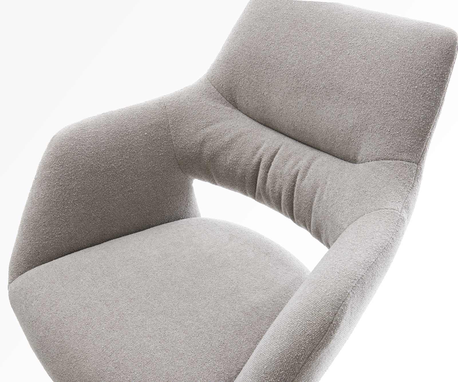 Barová židle Yago-Flex strukturovaná látka měkký šedá jídelní židle plochá kov černá taštičkové pružiny - Obrázek 4