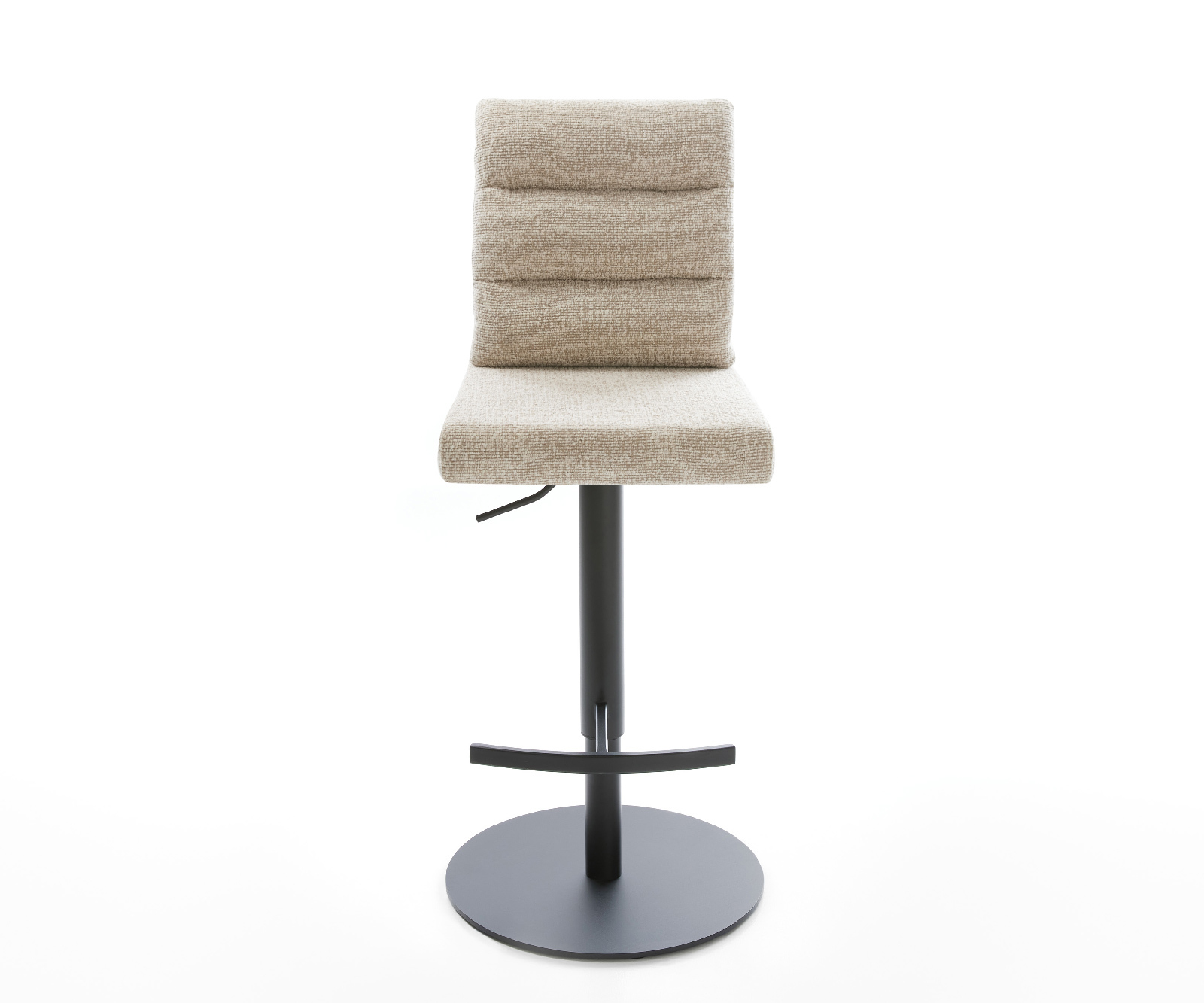 Barová židle Pela-Flex látka Měkký béžová otočná podnož výškově nastavitelná kov černá - Obrázek 2