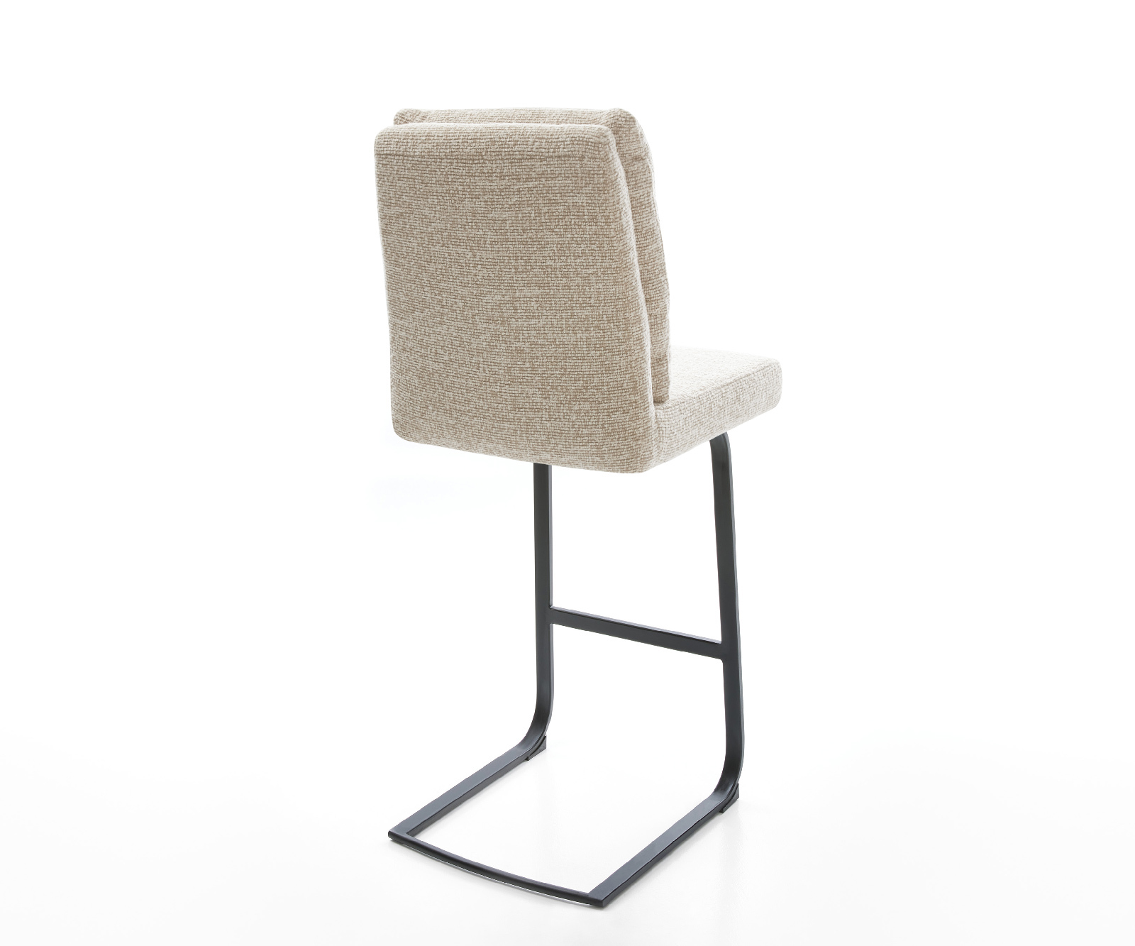 Barová židle Pela-Flex tkanina Měkký béžová konzolová podnož plochá kov černá - Obrázek 5