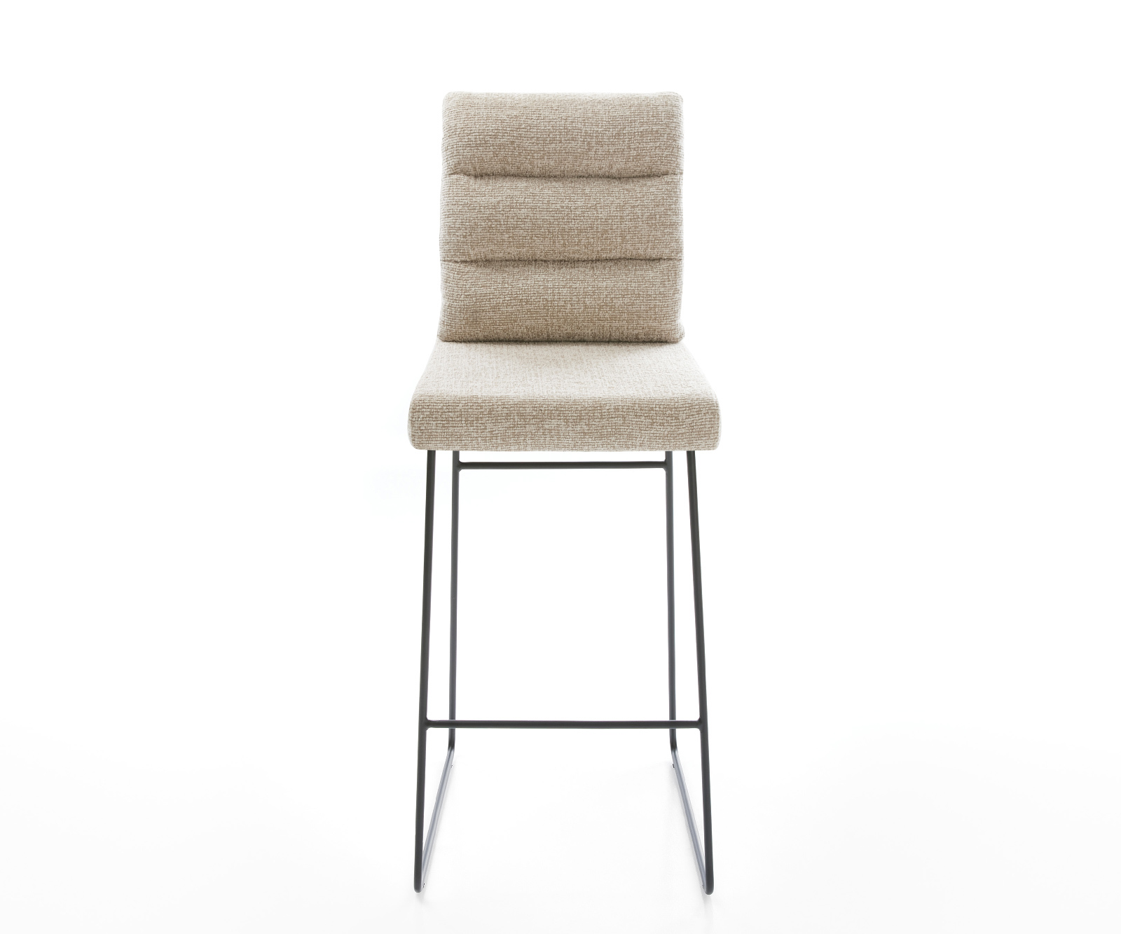 Barová židle Pela-Flex látka Měkký béžová tenká podnož kov černá - Obrázek 2