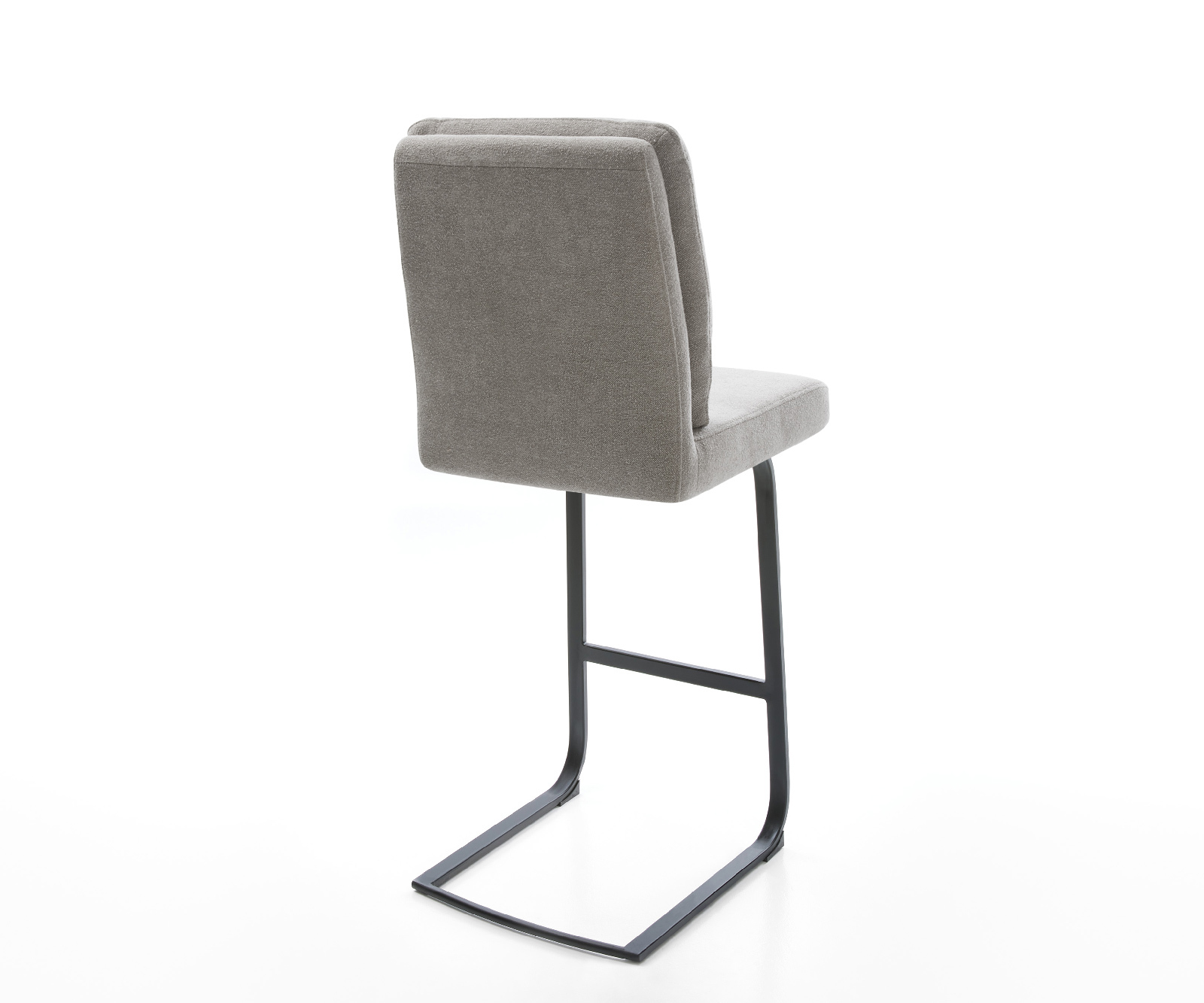 Barová židle Pela-Flex strukturovaná látka měkká šedá jídelní židle plochá kov černá - Obrázek 5