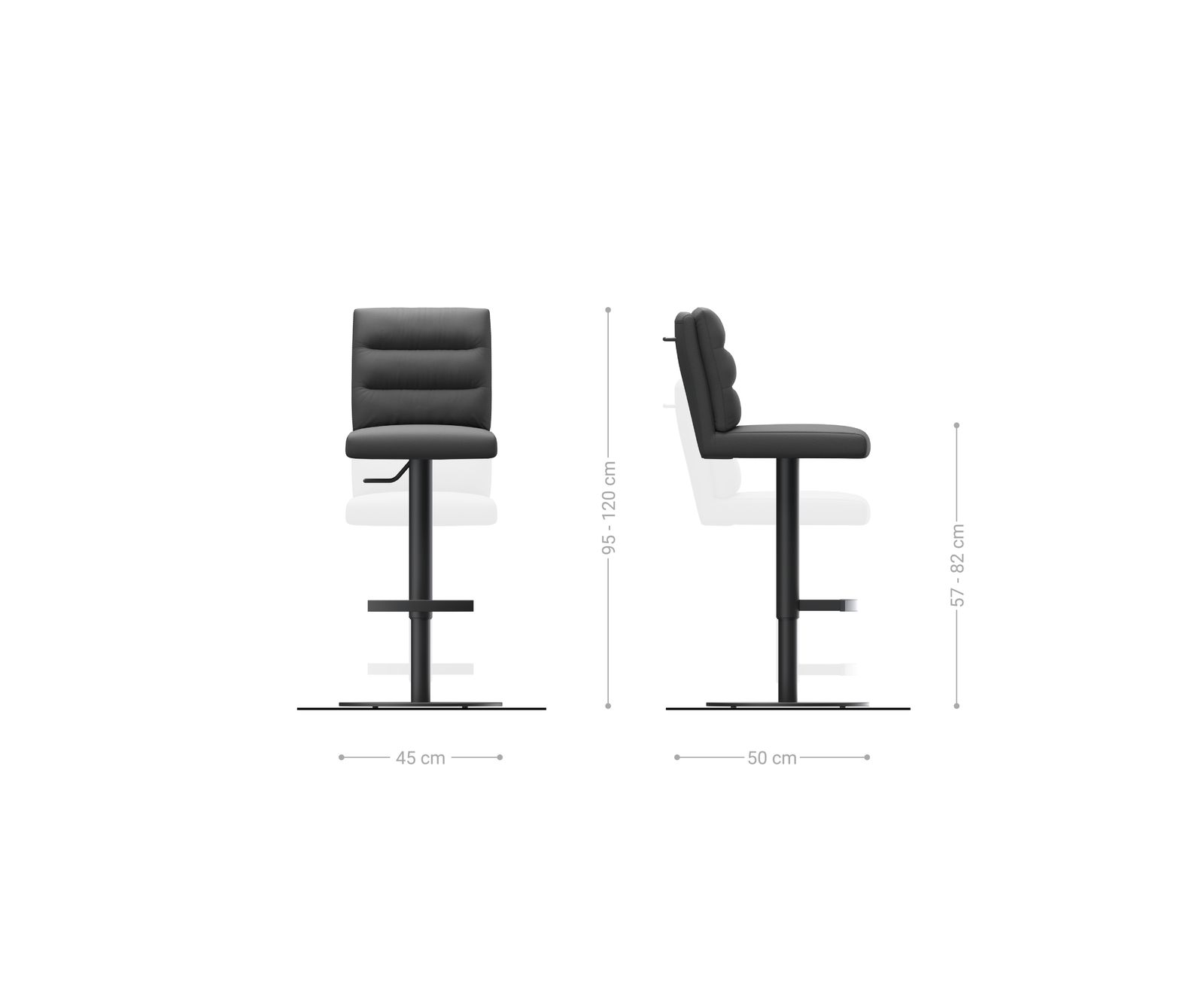 Barová židle Pela-Flex bouclé měkký tmavě béžová otočná podnož výškově nastavitelná kov černá - Obrázek 6