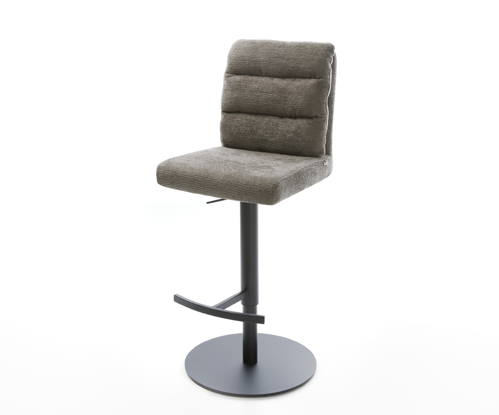 Barová židle Pela-Flex bouclé měkký tmavě béžová otočná podnož výškově nastavitelná kov černá