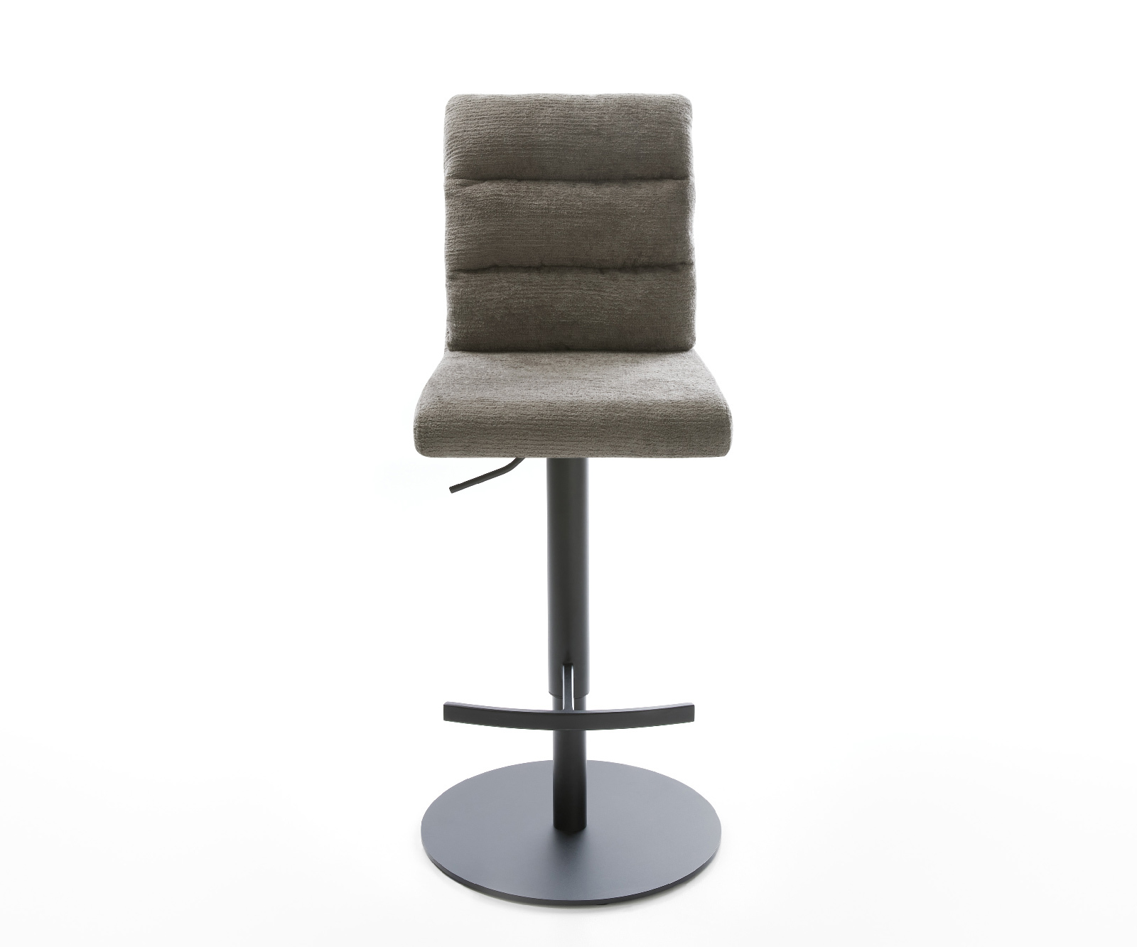 Barová židle Pela-Flex bouclé měkký tmavě béžová otočná podnož výškově nastavitelná kov černá - Obrázek 2