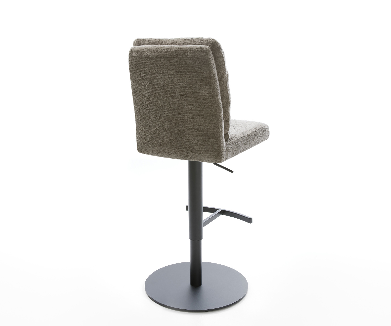 Barová židle Pela-Flex bouclé měkký tmavě béžová otočná podnož výškově nastavitelná kov černá - Obrázek 5