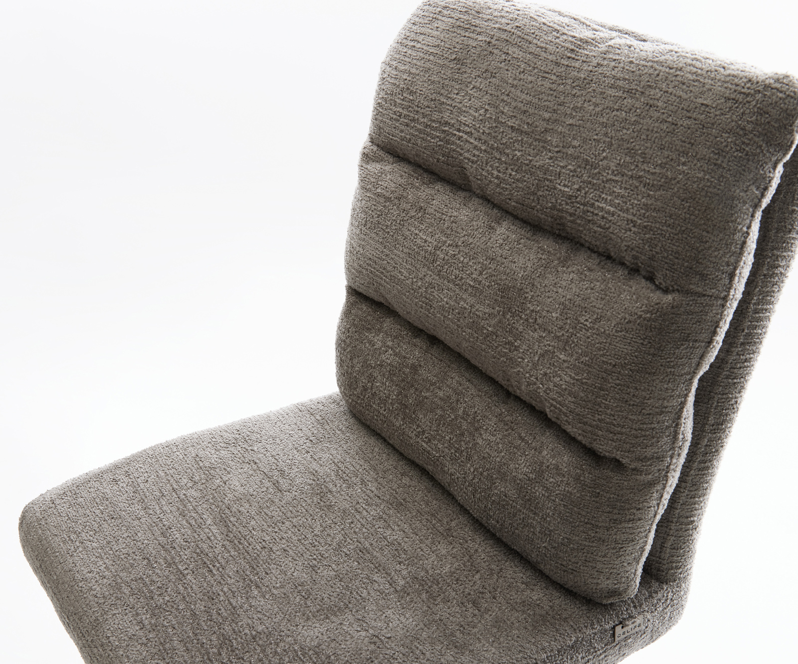 Barová židle Pela-Flex bouclé měkký tmavě béžová konzolová podnož plochá kov černá - Obrázek 4