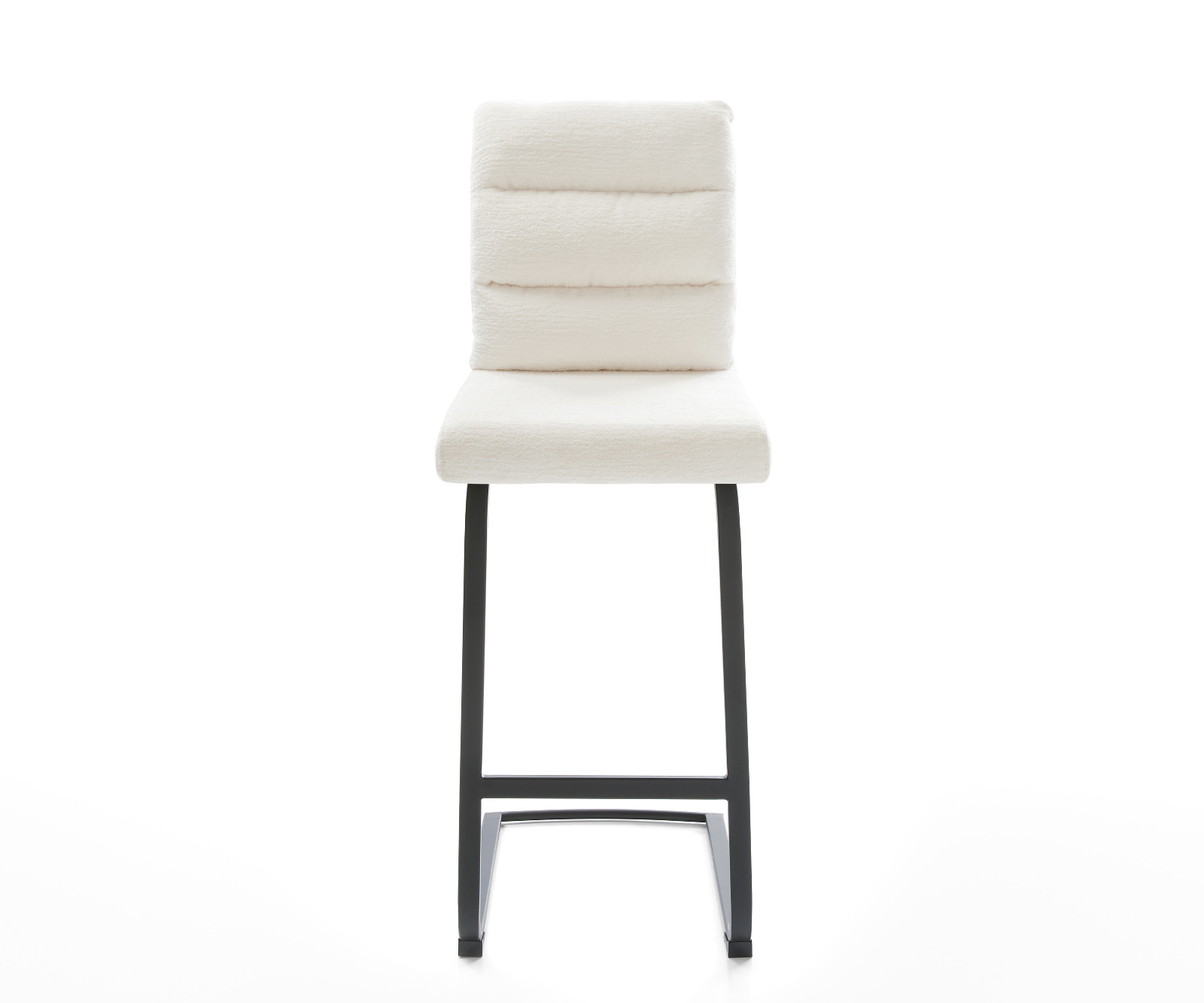 Barová židle Pela-Flex bouclé měkký béžová jídelní židle plochá kov černá - Obrázek 2
