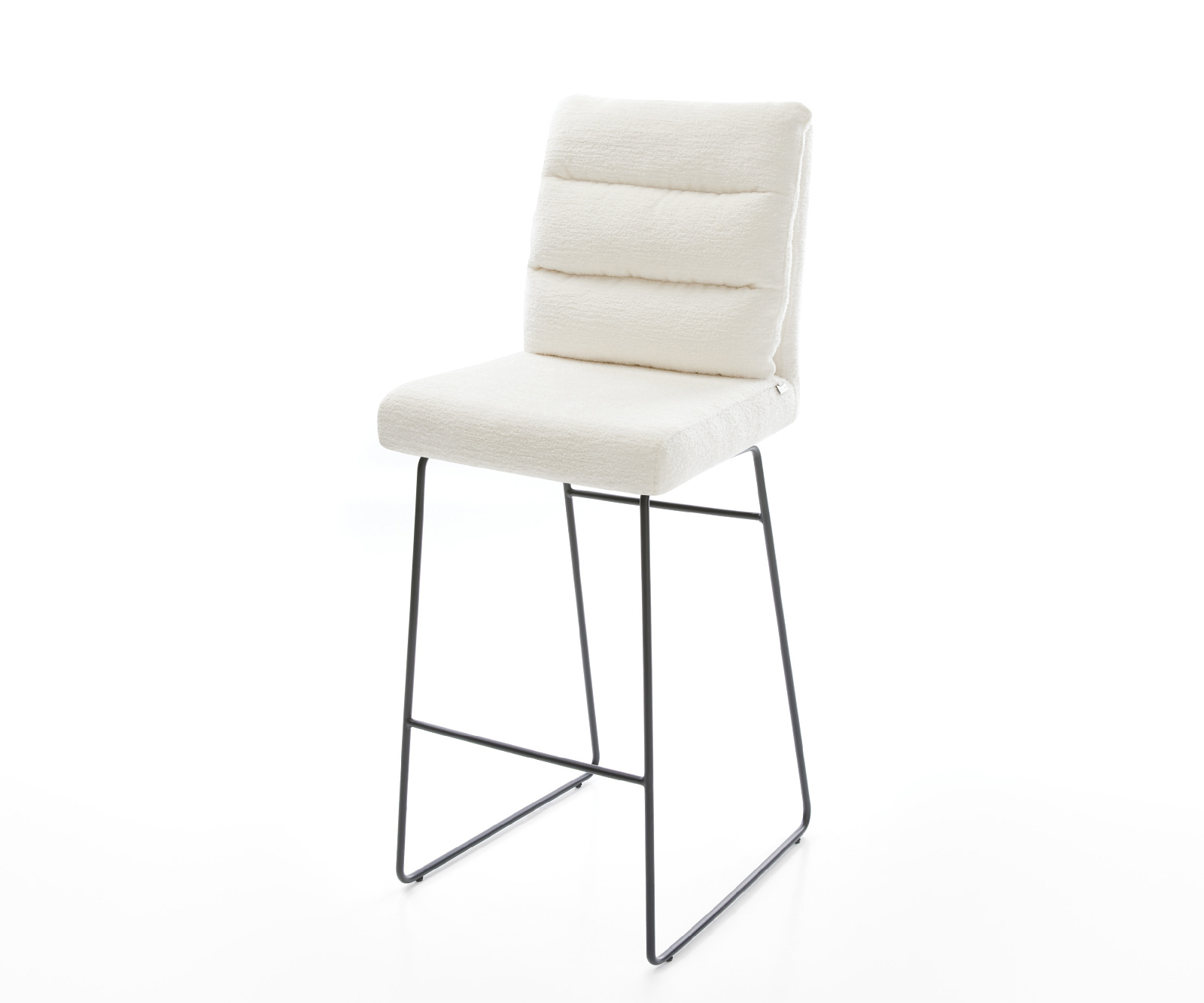 Barová židle Pela-Flex bouclé měkký béžová tenká podnož kov černá