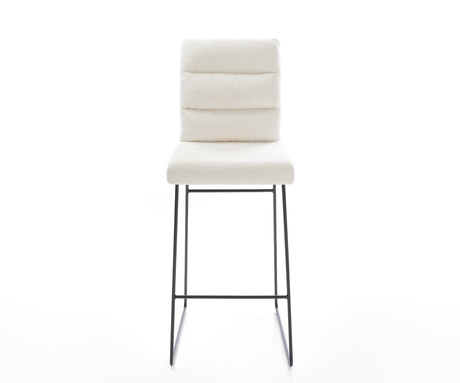 Barová židle Pela-Flex bouclé měkký béžová tenká podnož kov černá - Obrázek 2
