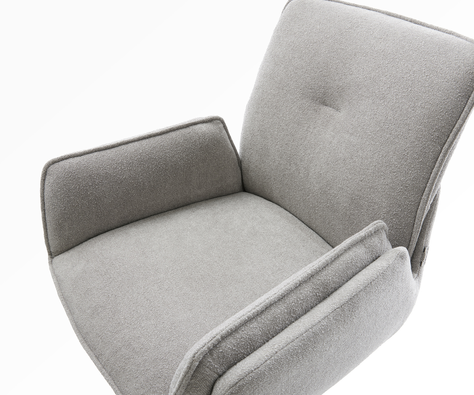 Barová židle Nela-Flex látka Měkký šedá otočná podnož výškově nastavitelná kov černá - Obrázek 4