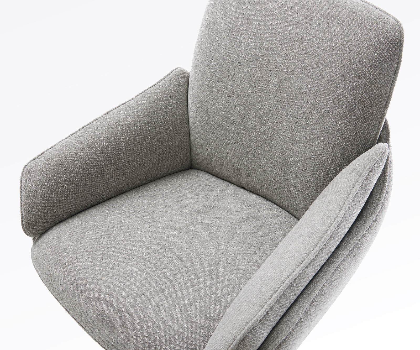 Barová židle Luan-Flex strukturovaná látka měkká šedá otočná podnož výškově nastavitelná kov titanová barva - Obrázek 4