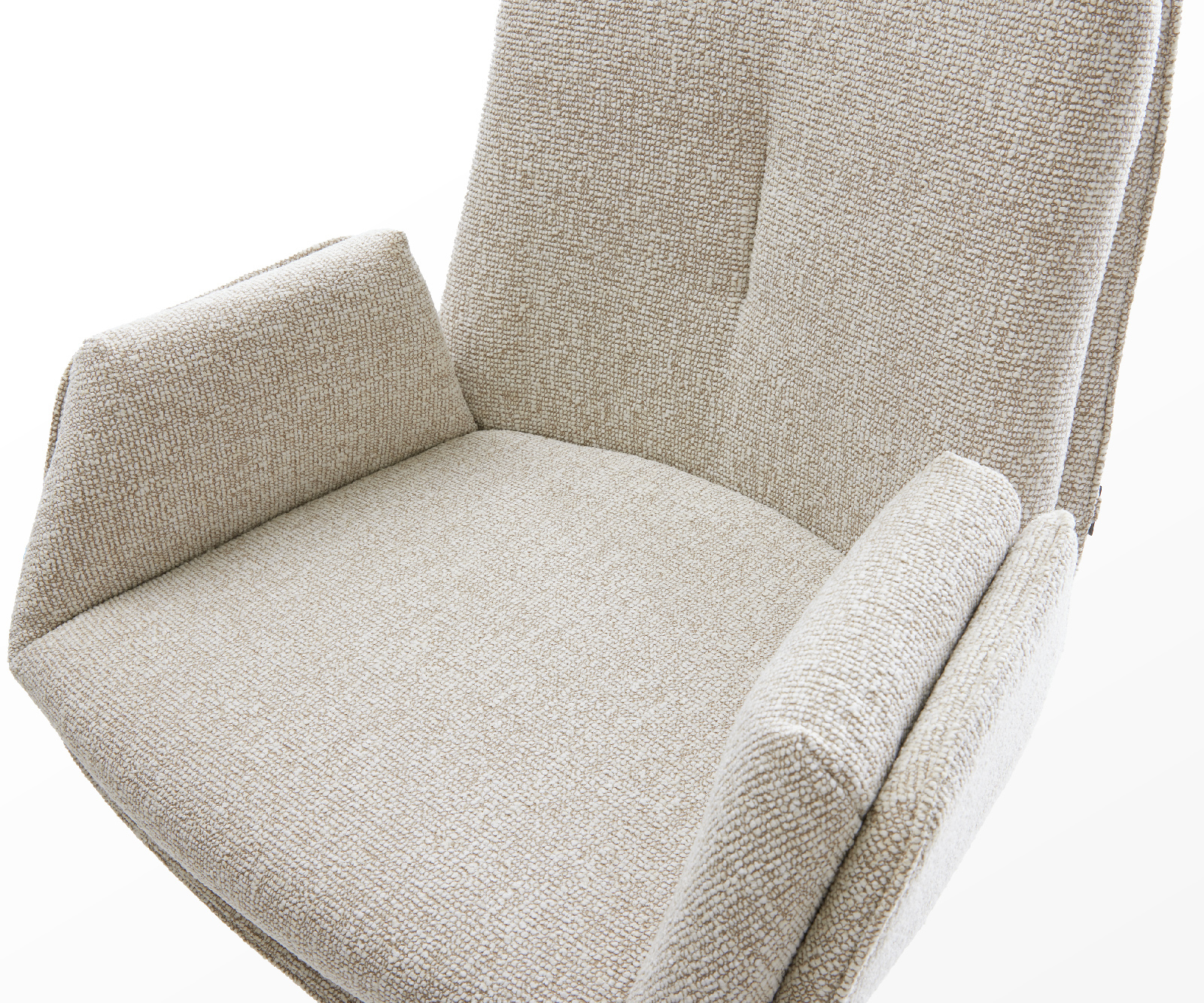 Barová židle Clea-Flex látka Měkký béžová otočná podnož výškově nastavitelná kov titanová barva - Obrázek 4