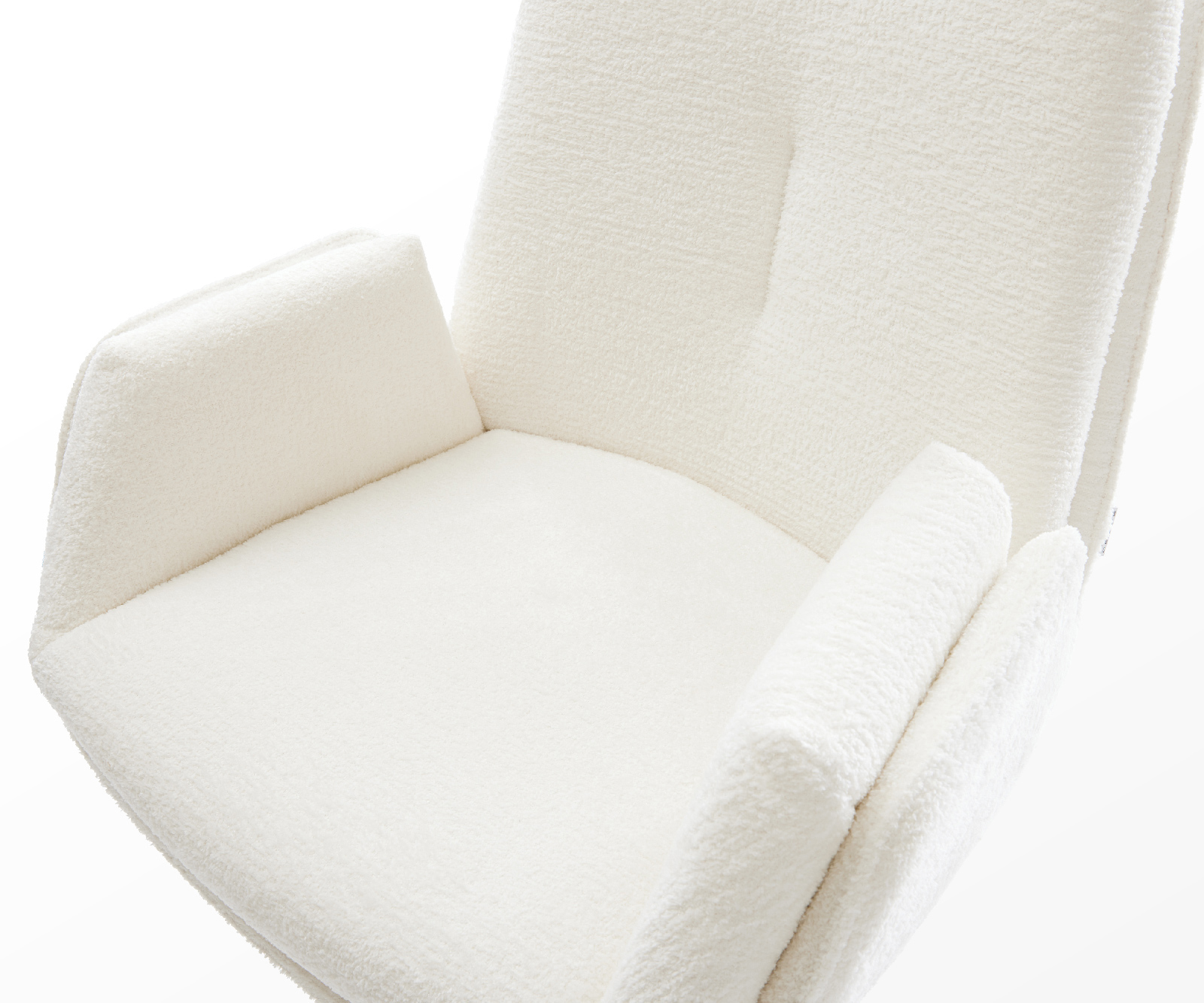 Barová židle Clea-Flex bouclé měkký béžová tenká podnož nerezová ocel stříbrná - Obrázek 4